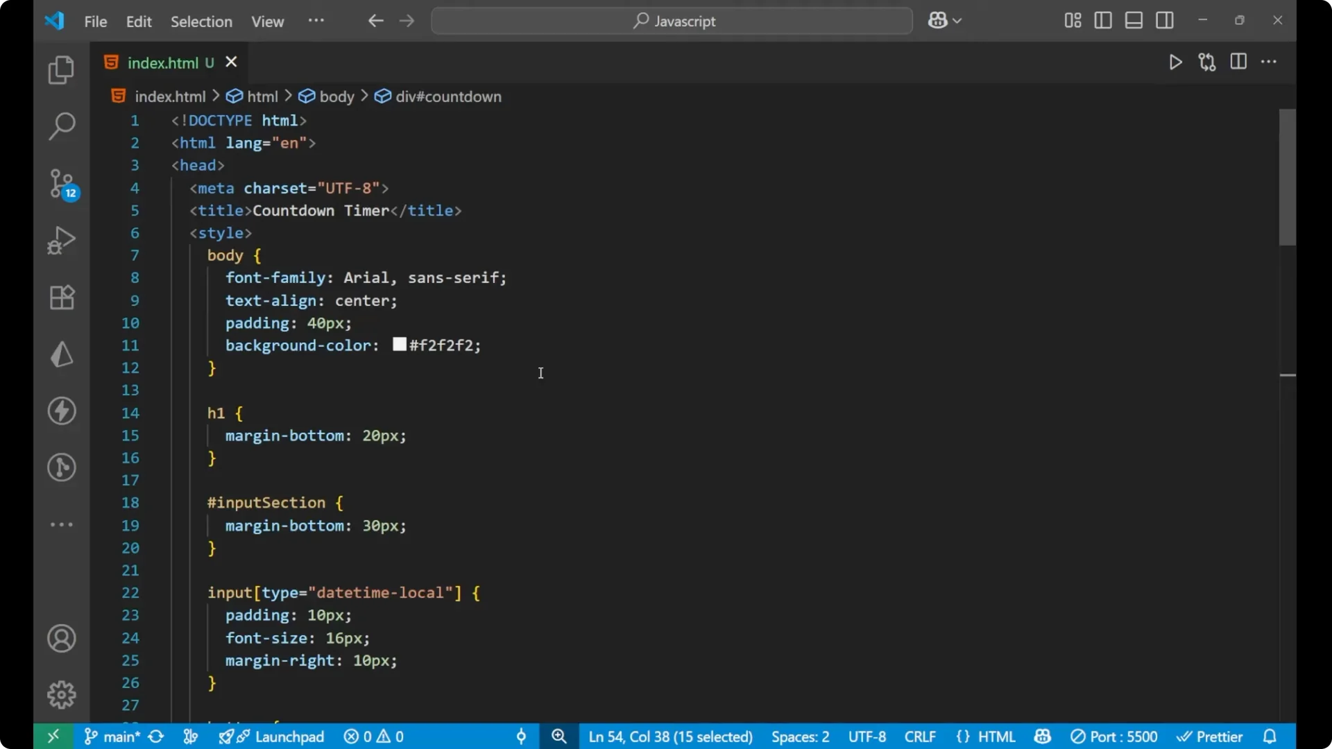 Create a Real-Time Countdown Timer with JavaScript and DOM screenshot 8