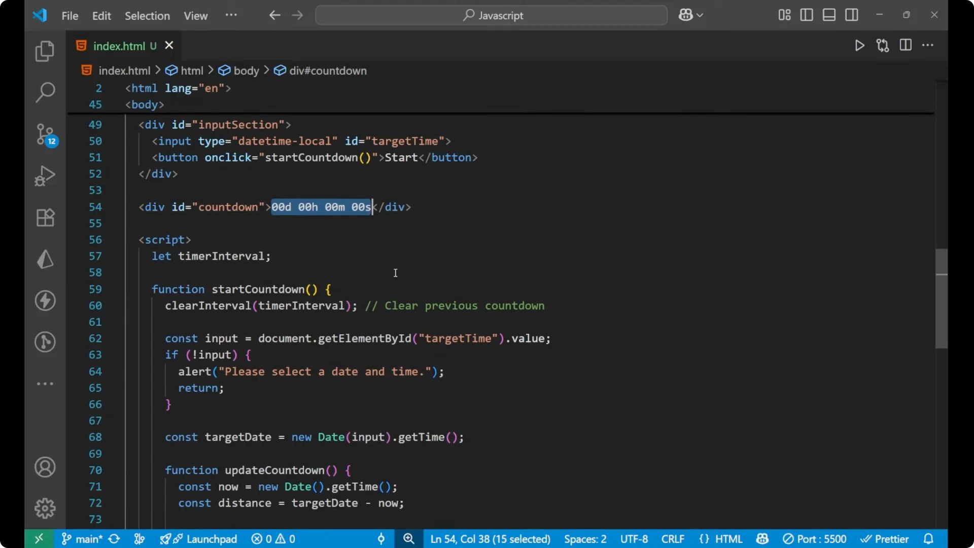 Create a Real-Time Countdown Timer with JavaScript and DOM screenshot 9