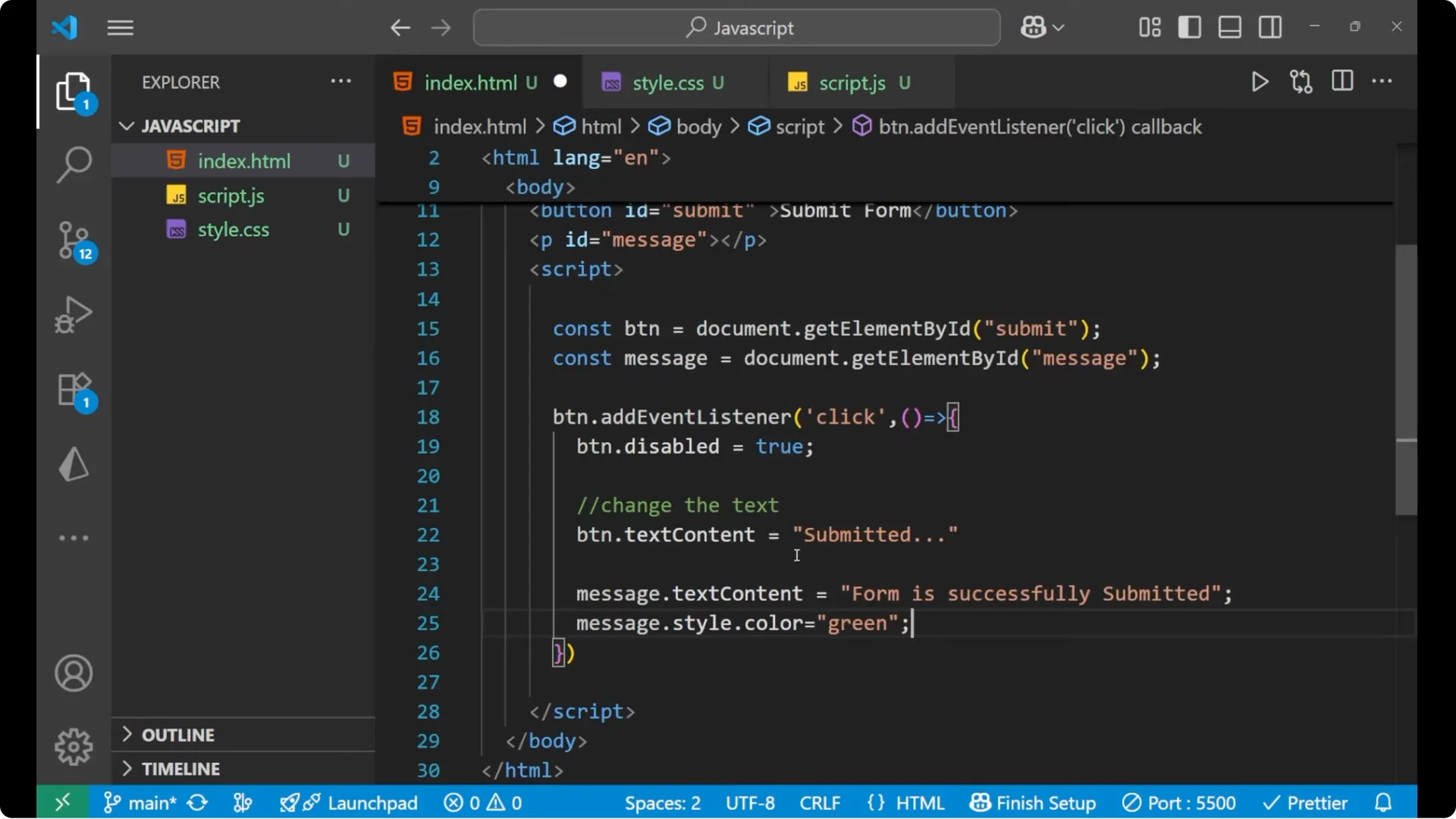 Disable a Button After Click in JavaScript with One Simple Line  7