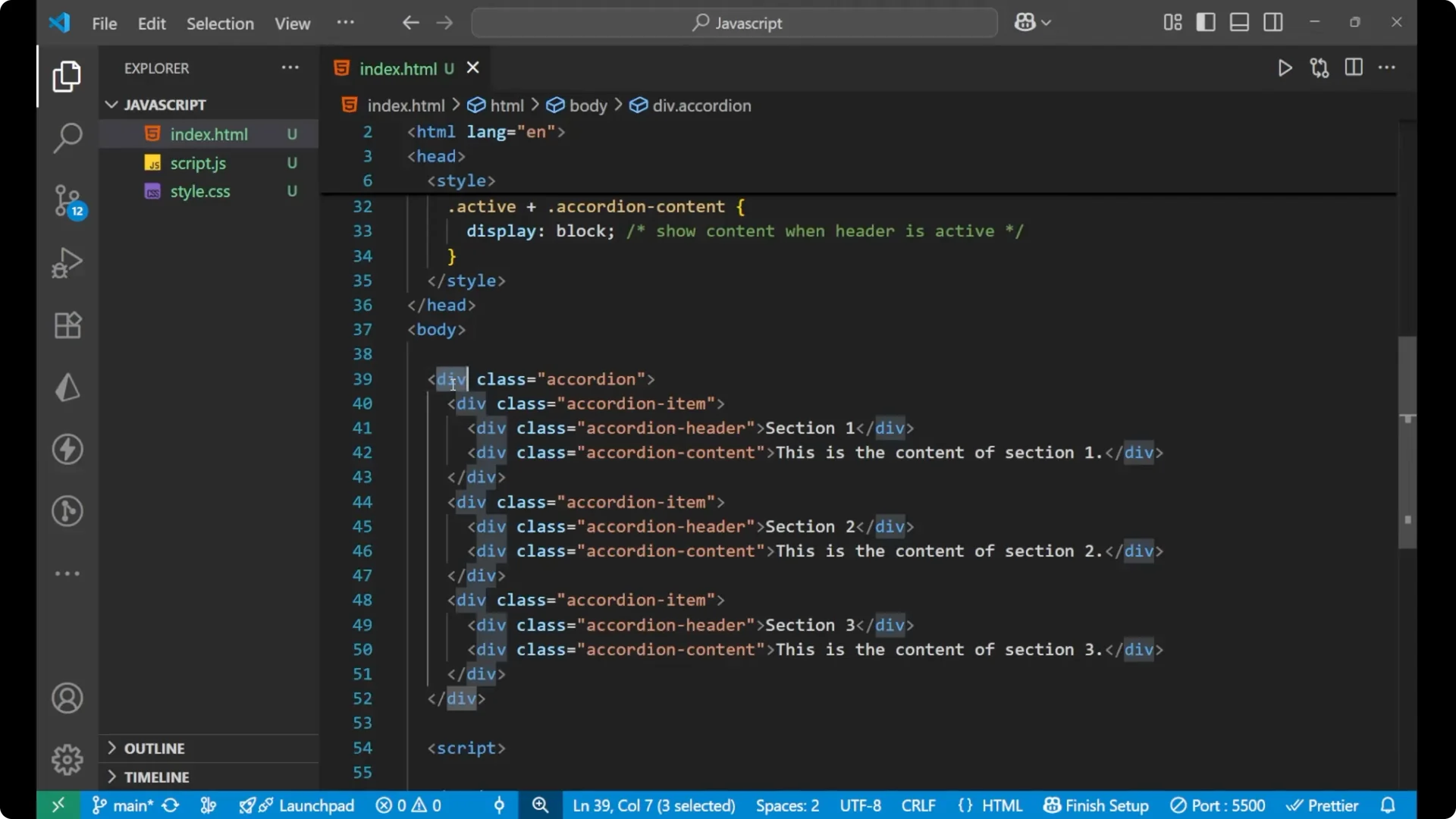 How to Build a Simple JavaScript Accordion: Step-by-Step Guide  3