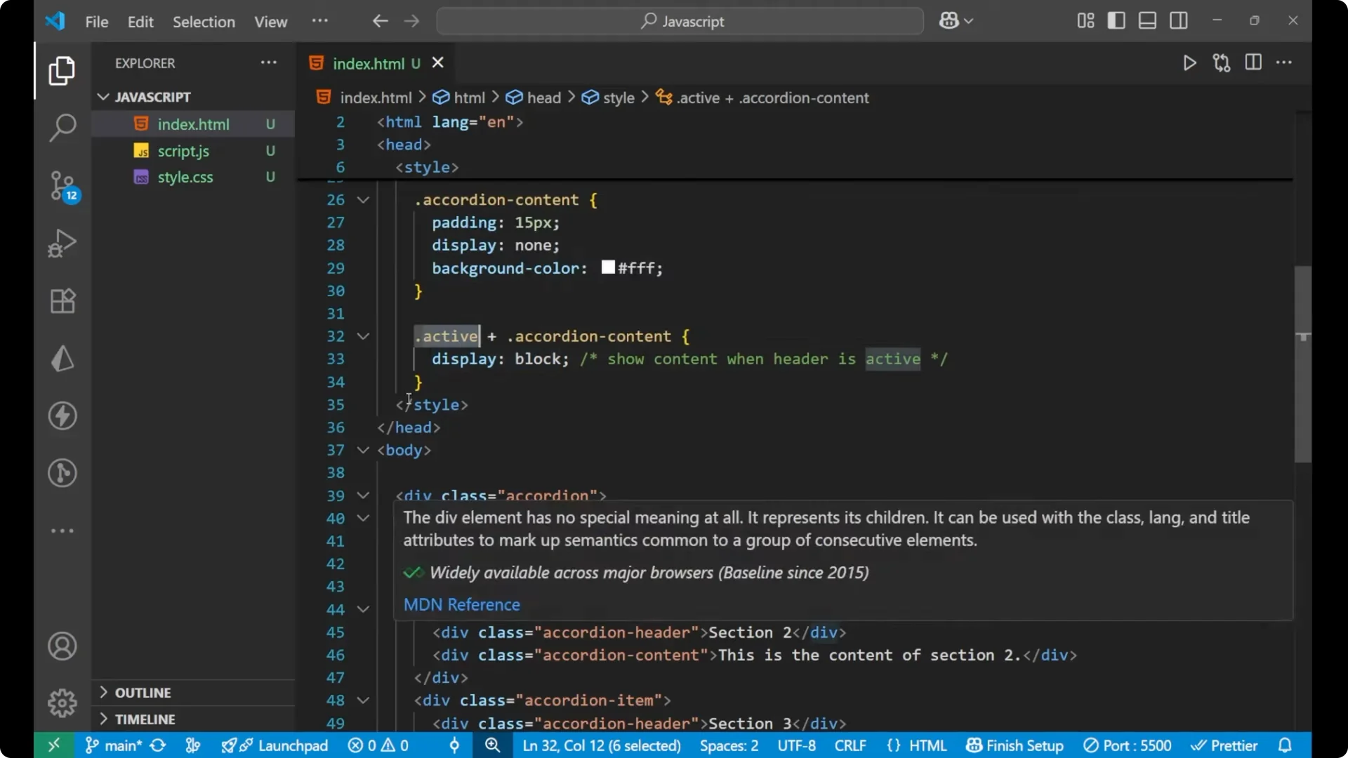 How to Build a Simple JavaScript Accordion: Step-by-Step Guide  8
