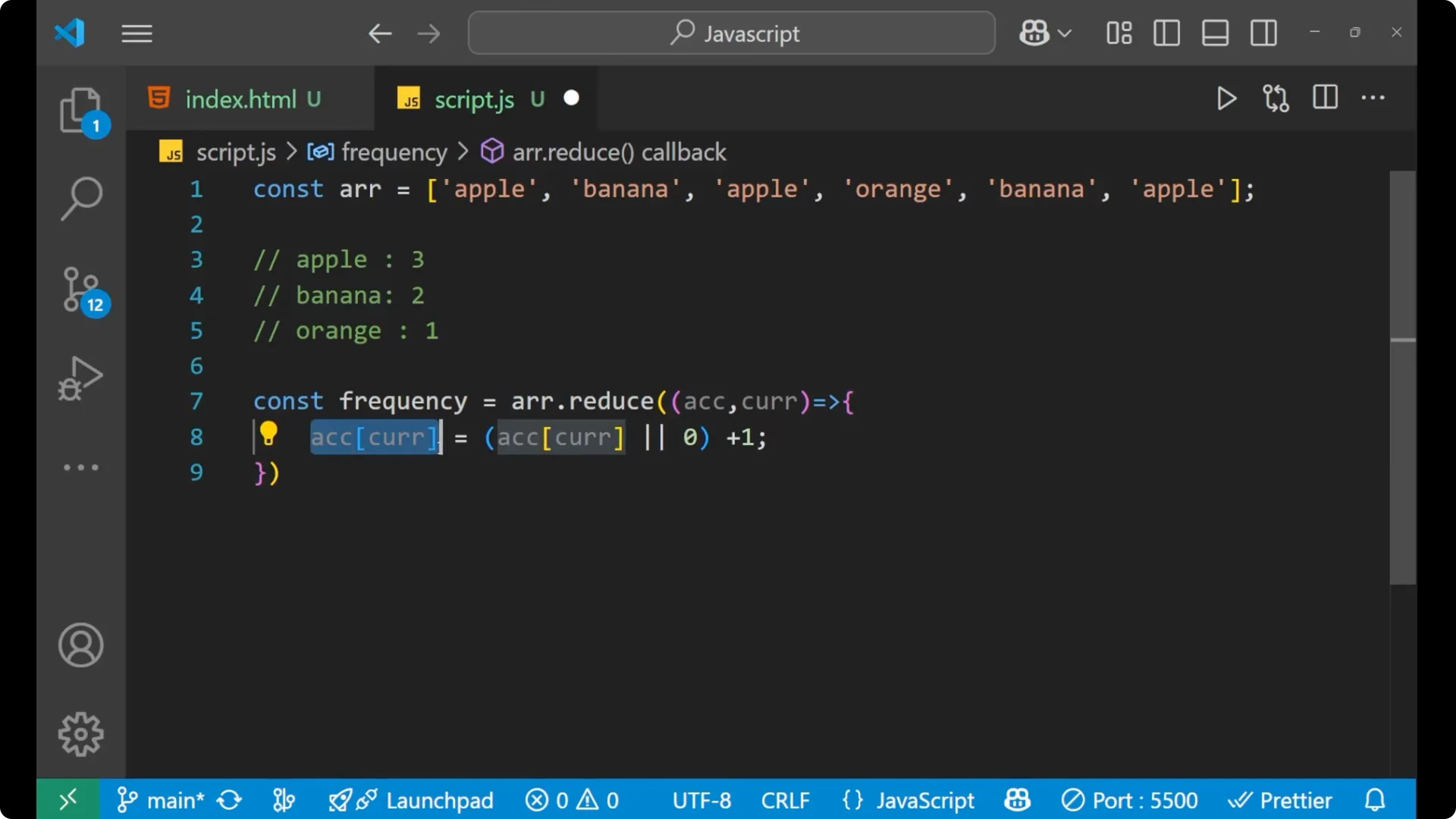 How to Count Element Frequencies in JavaScript Arrays Explained screenshot 6