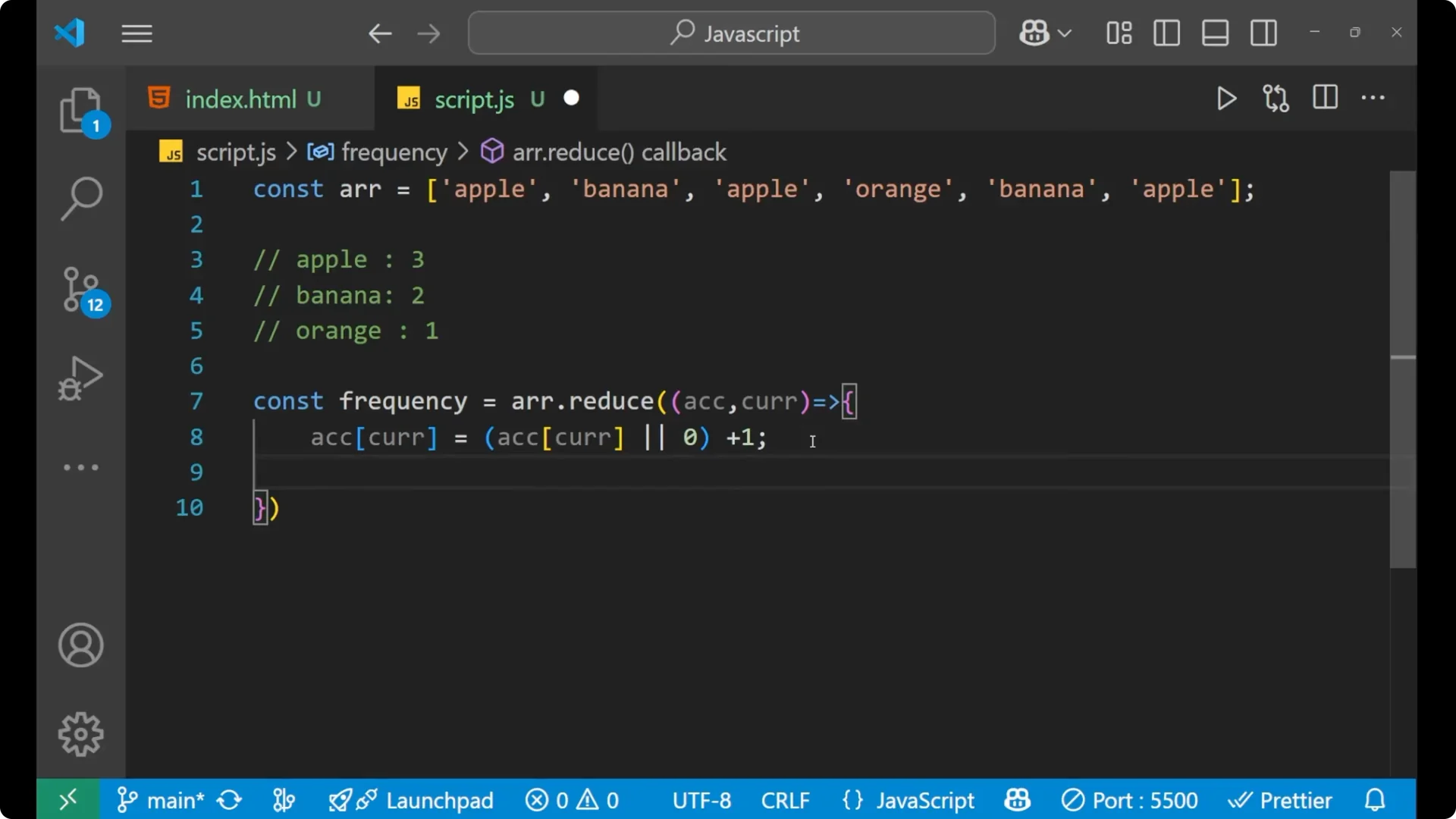 How to Count Element Frequencies in JavaScript Arrays Explained screenshot 7