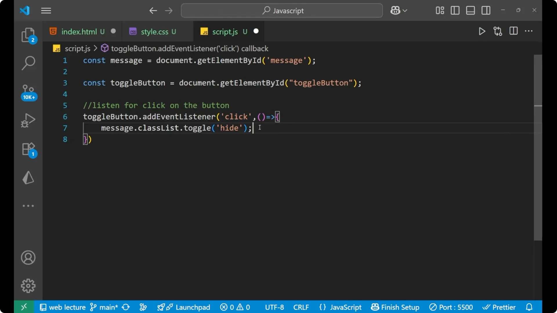 How to Dynamically Show or Hide HTML Elements with JavaScript screenshot 13