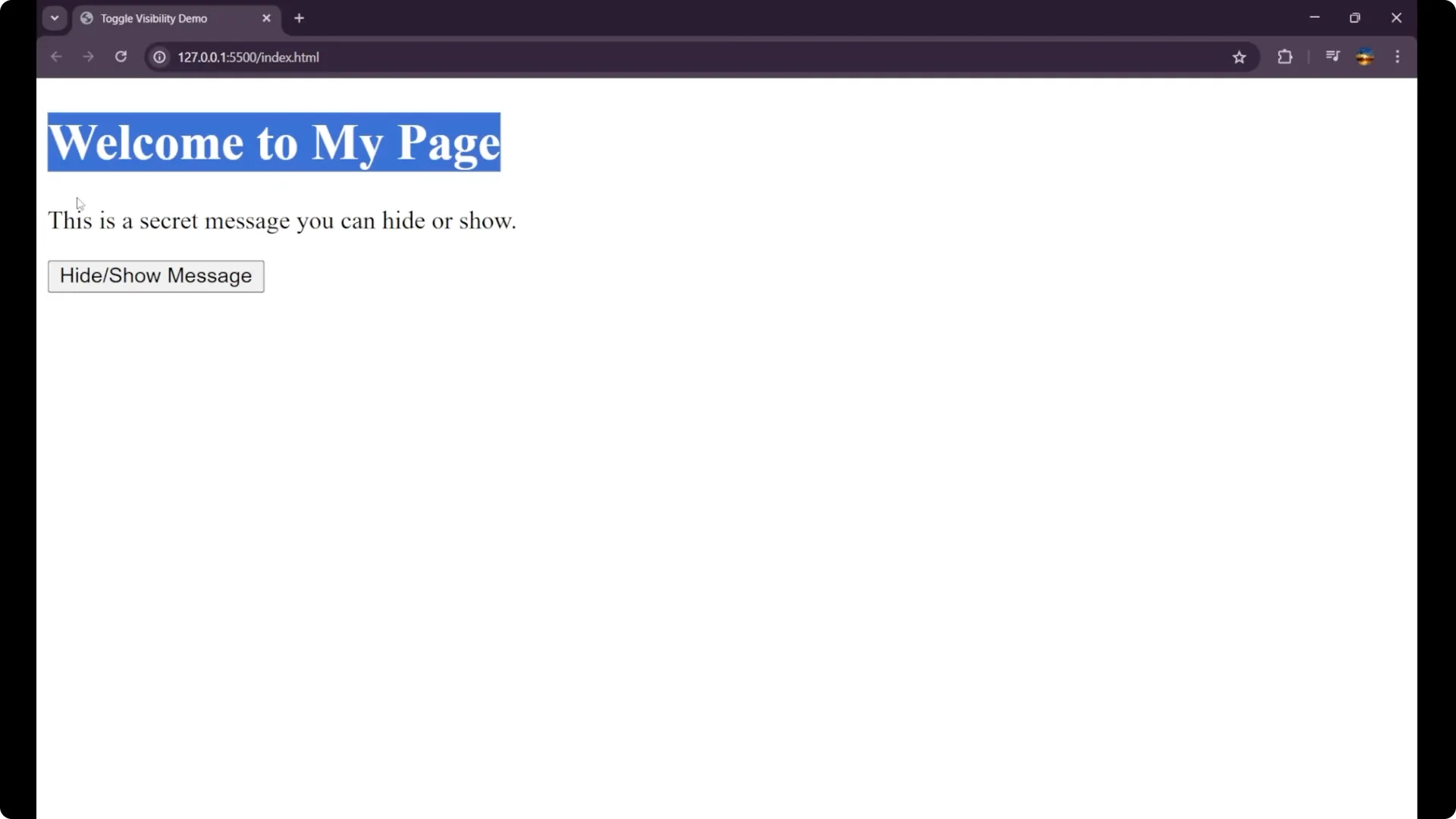 How to Dynamically Show or Hide HTML Elements with JavaScript screenshot 2