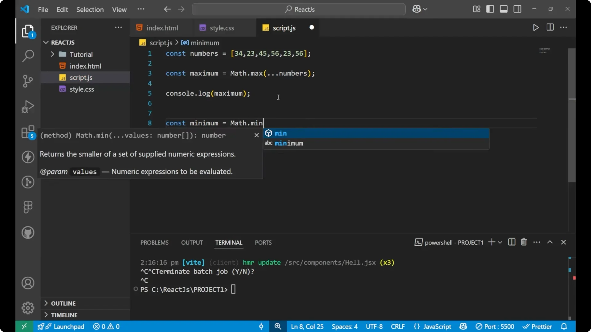 How to Find Max and Min Values in a JavaScript Array 5
