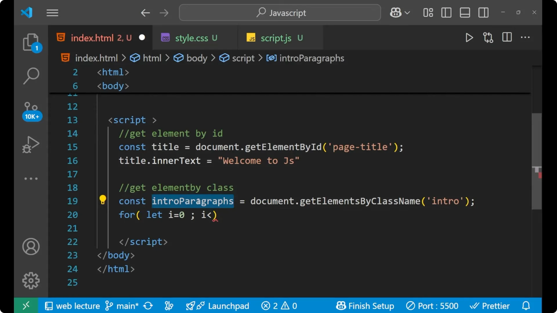 Master Accessing HTML Elements with JavaScript Methods  13