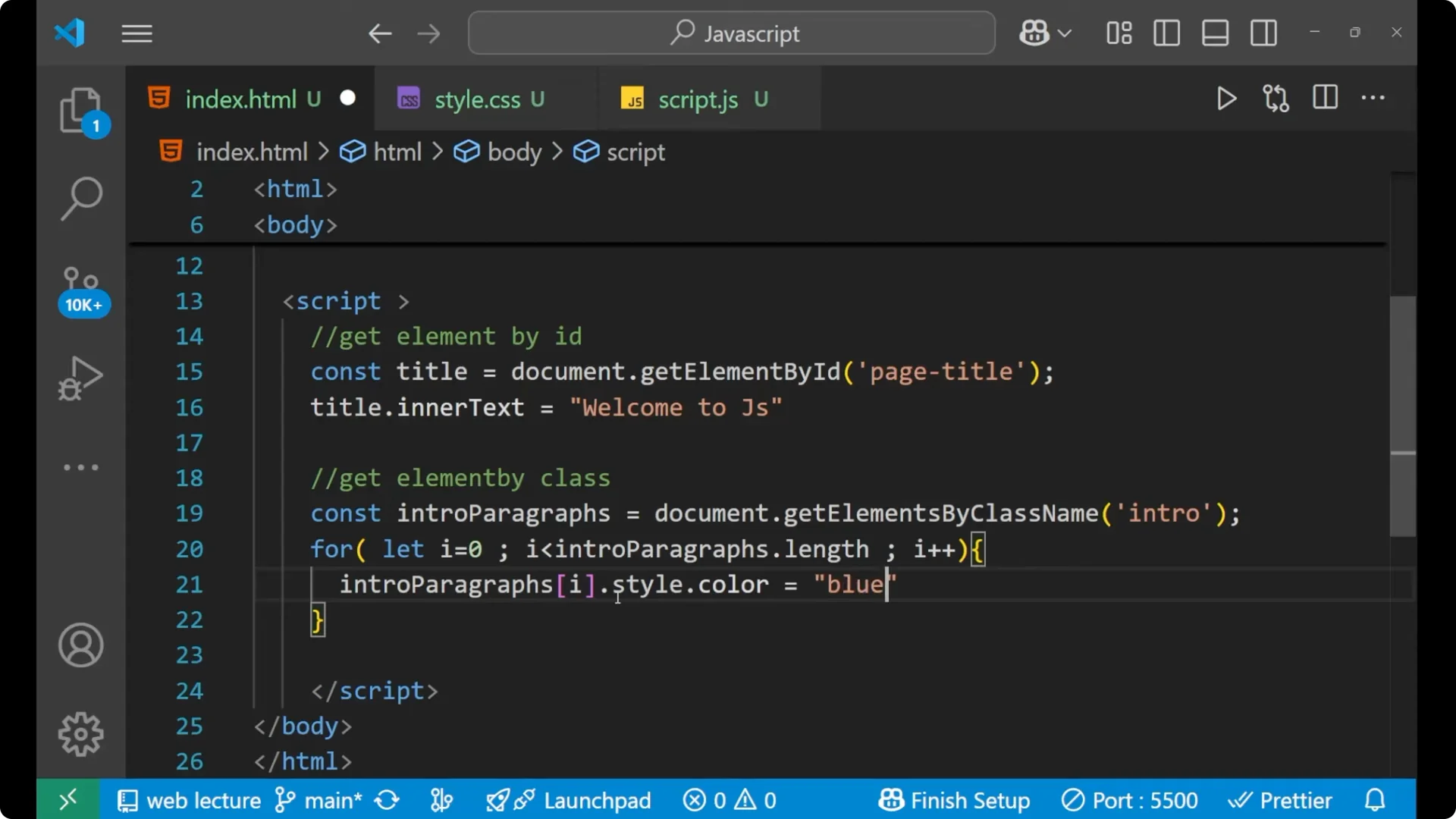 Master Accessing HTML Elements with JavaScript Methods  14