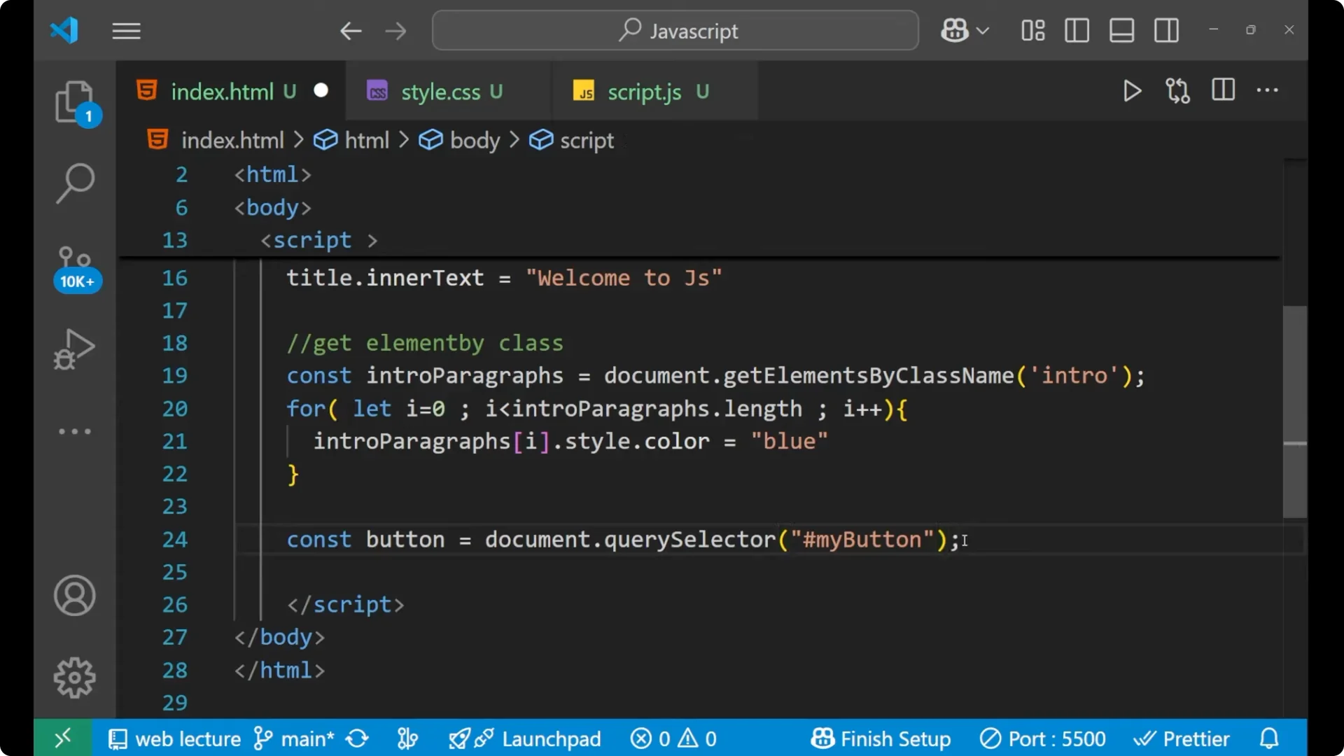Master Accessing HTML Elements with JavaScript Methods  22