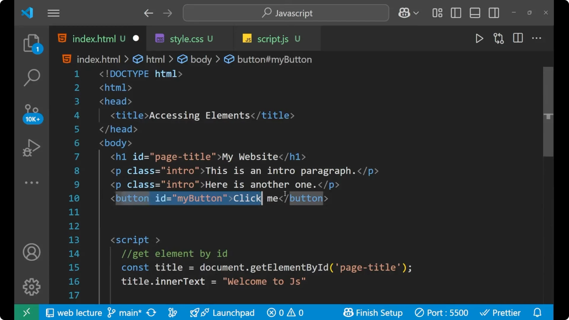 Master Accessing HTML Elements with JavaScript Methods  23