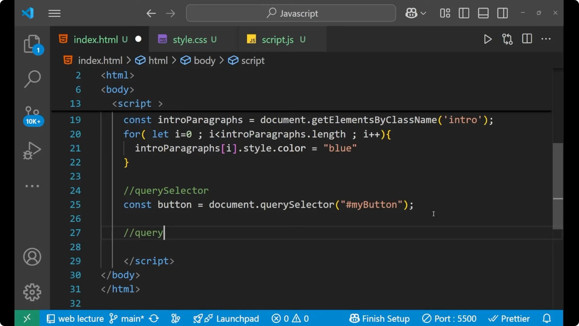 Master Accessing HTML Elements with JavaScript Methods  24