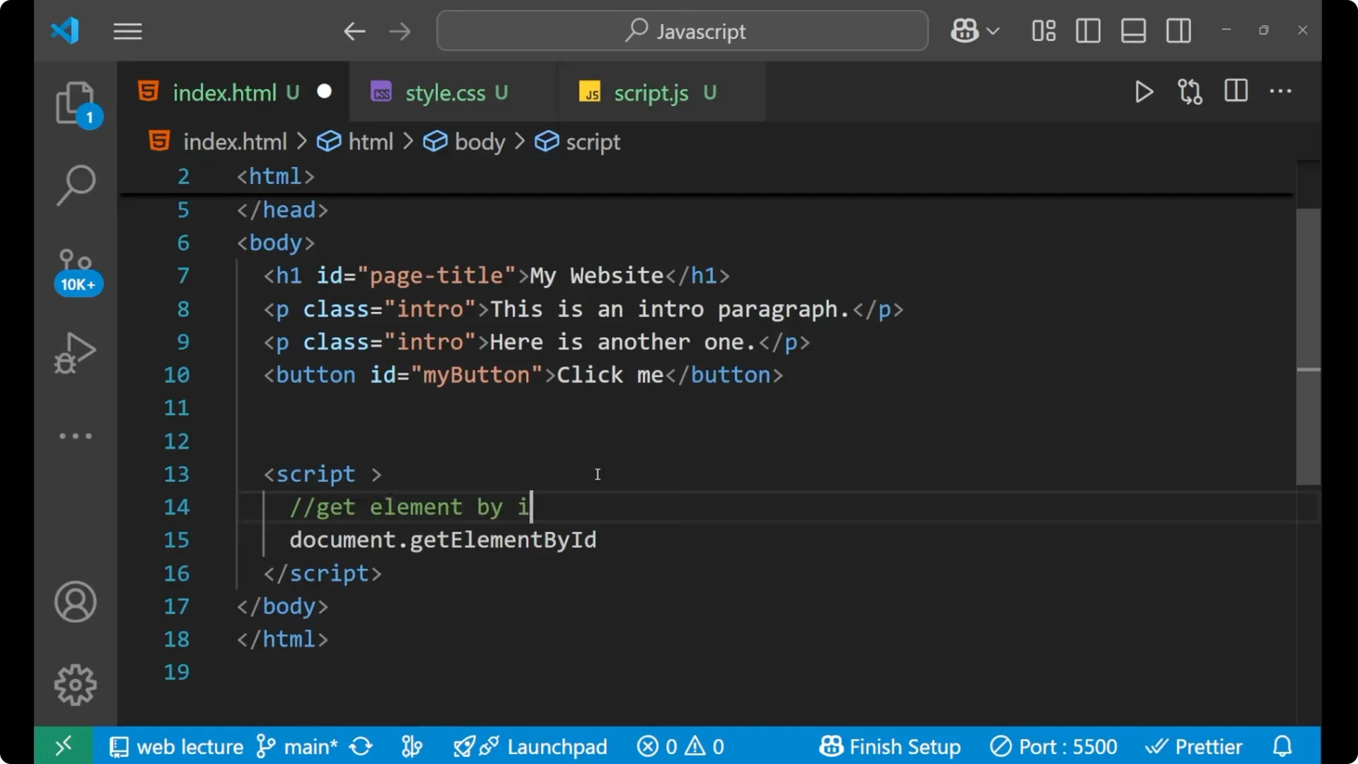 Master Accessing HTML Elements with JavaScript Methods  3