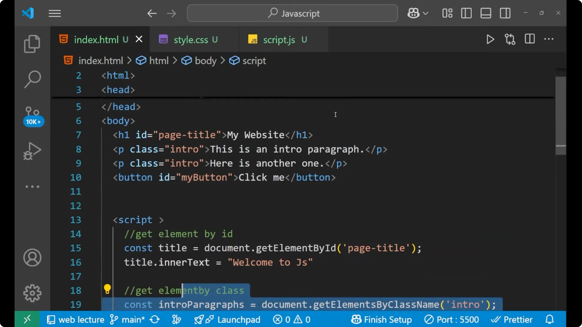 Master Accessing HTML Elements with JavaScript Methods  31