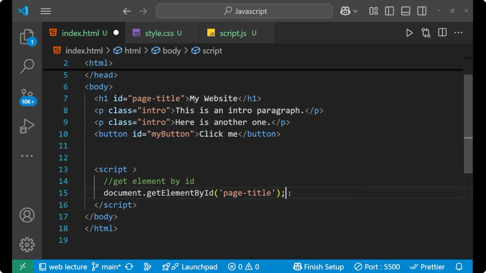 Master Accessing HTML Elements with JavaScript Methods  5