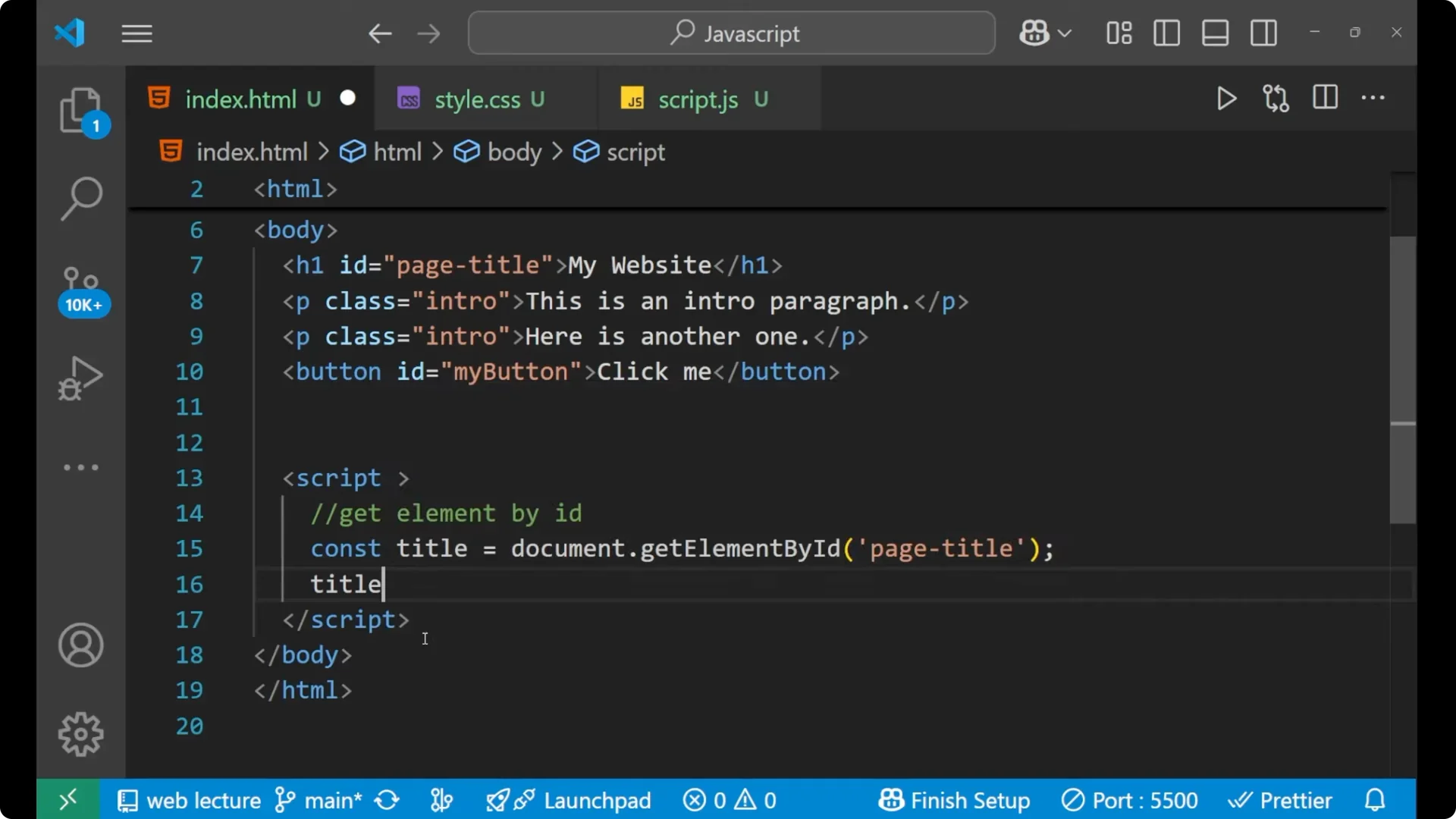 Master Accessing HTML Elements with JavaScript Methods  6