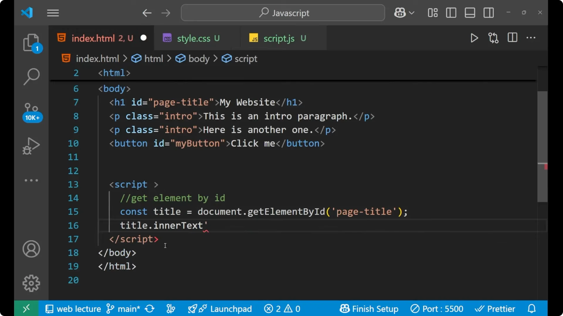 Master Accessing HTML Elements with JavaScript Methods  7