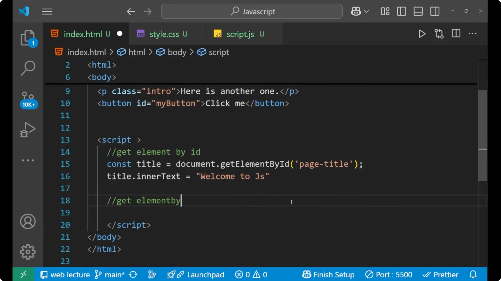 Master Accessing HTML Elements with JavaScript Methods  9