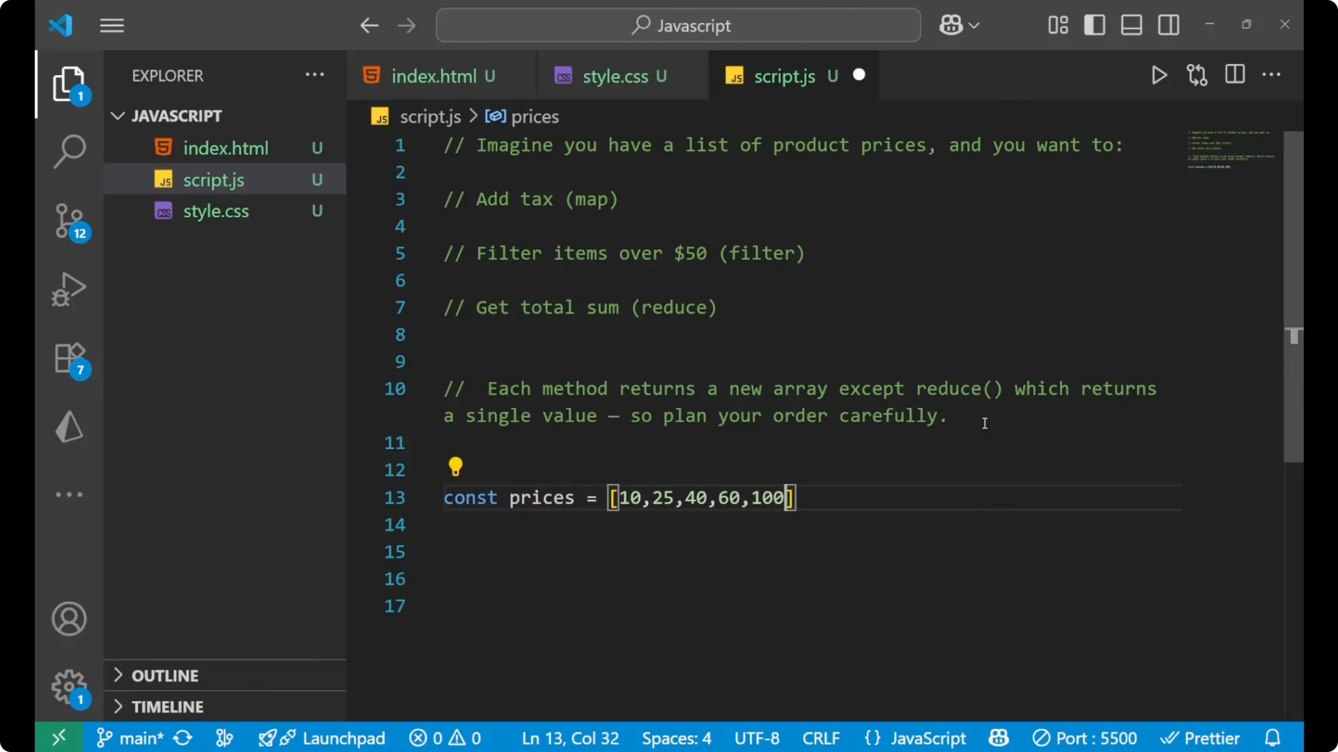 Master Chaining map(), filter(), and reduce() in JavaScript Arrays  3