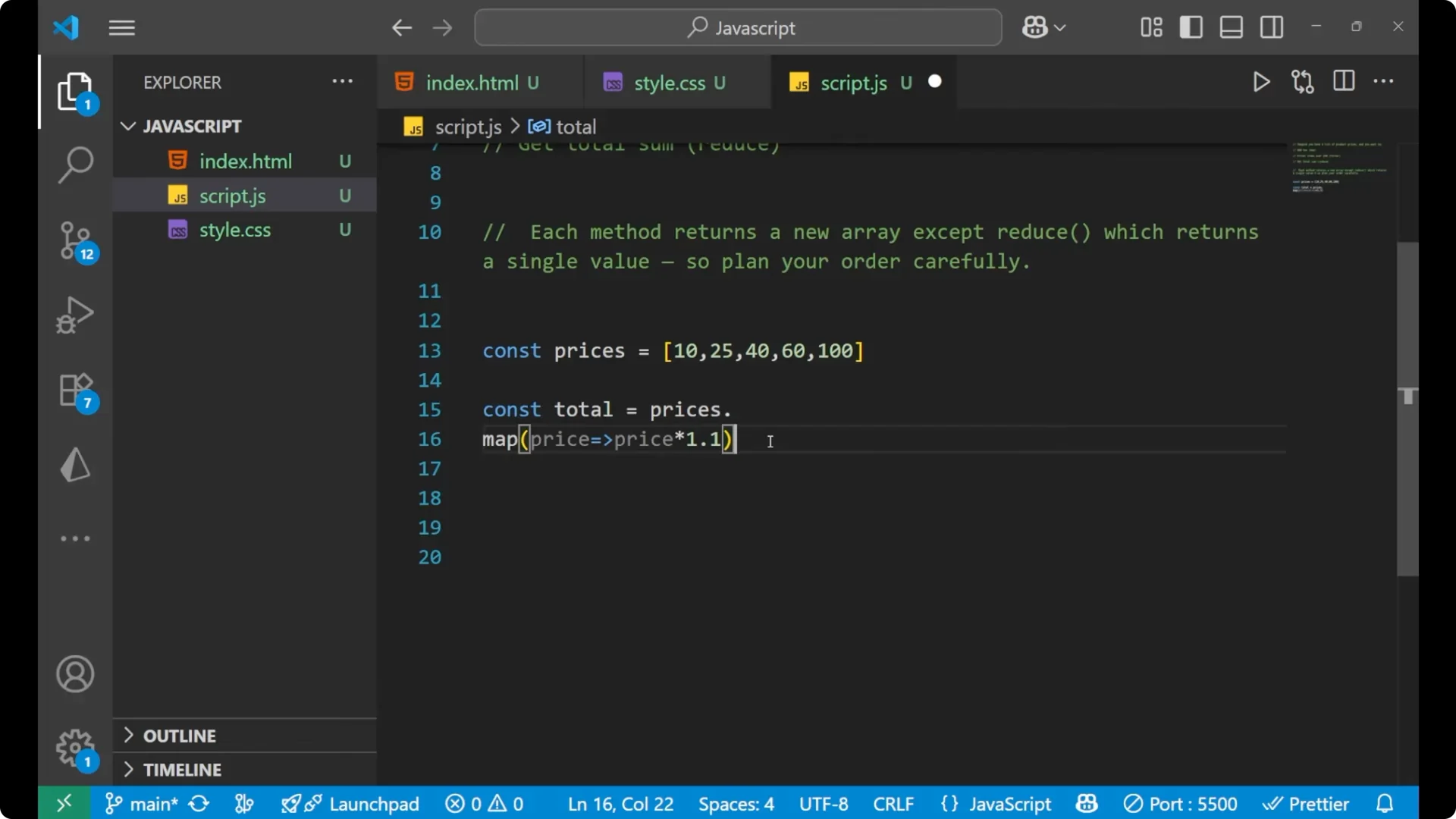 Master Chaining map(), filter(), and reduce() in JavaScript Arrays  6