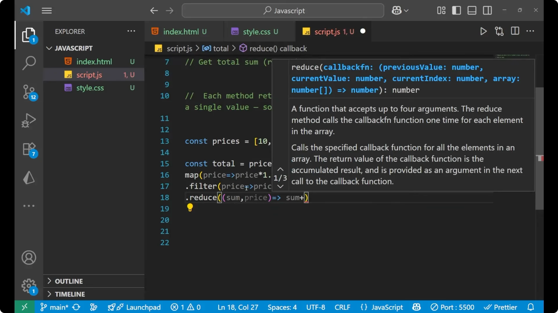 Master Chaining map(), filter(), and reduce() in JavaScript Arrays  8