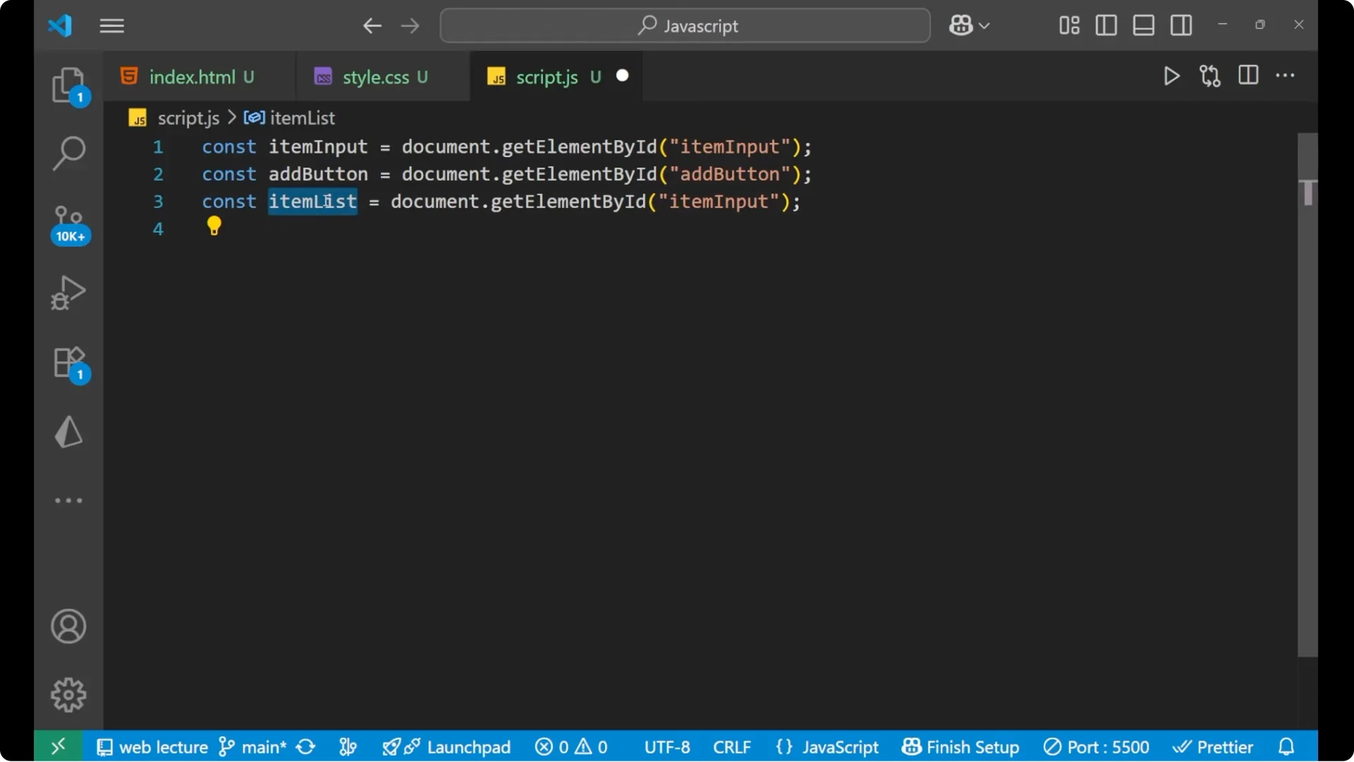 Master Creating and Appending DOM Elements with Vanilla JavaScript screenshot 5