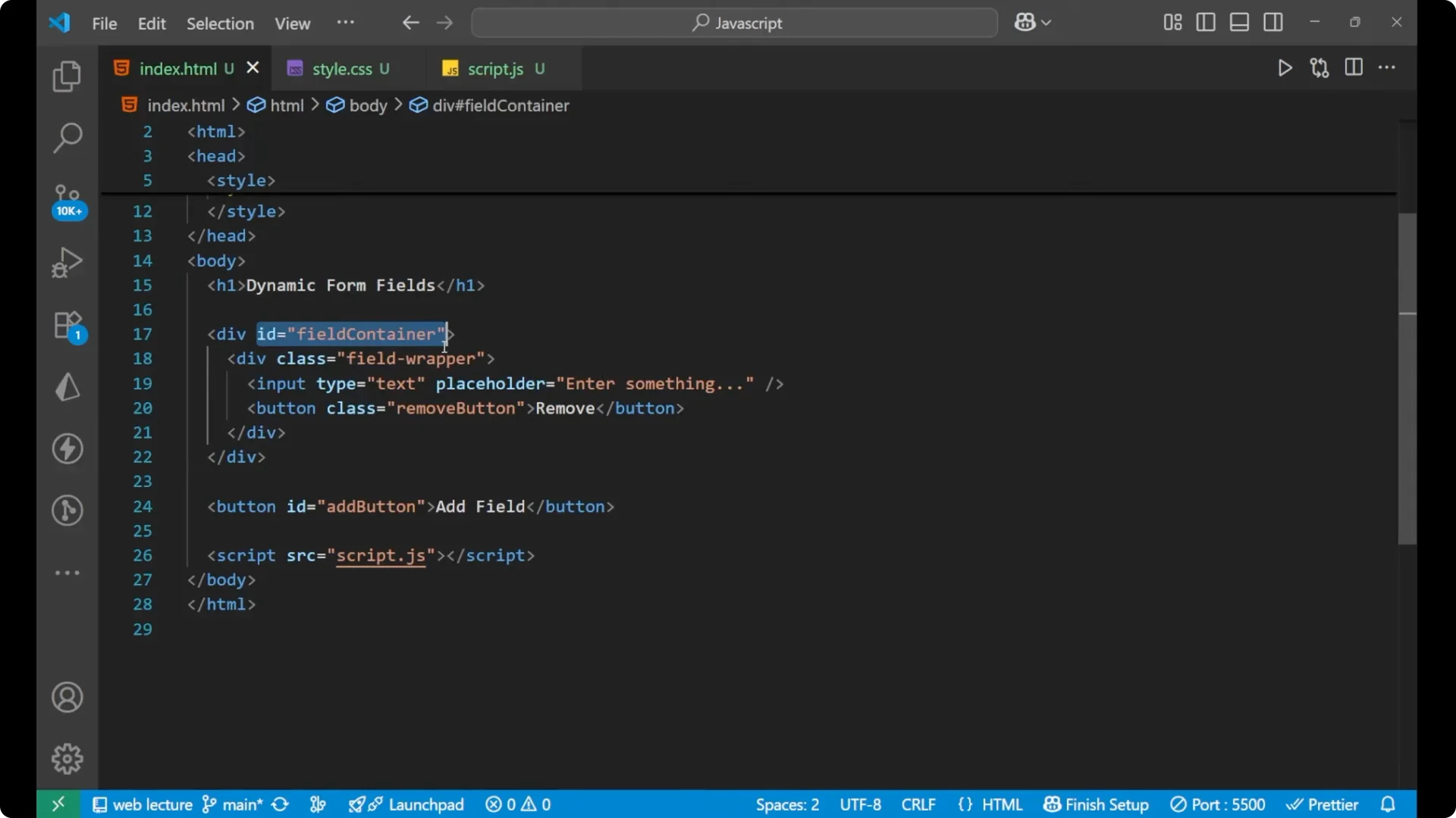 Master Dynamic Form Fields in JavaScript with Ease screenshot 1