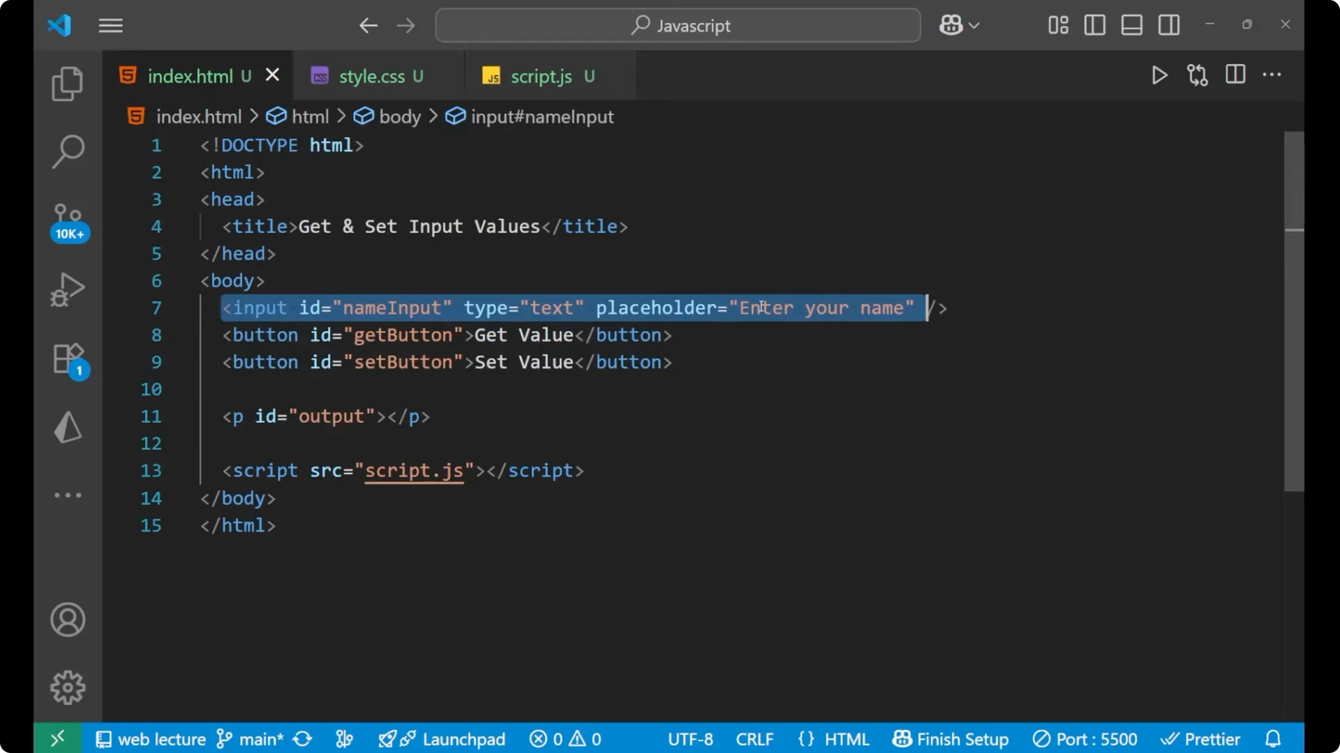 Master Getting and Setting Input Values in JavaScript Easily screenshot 1