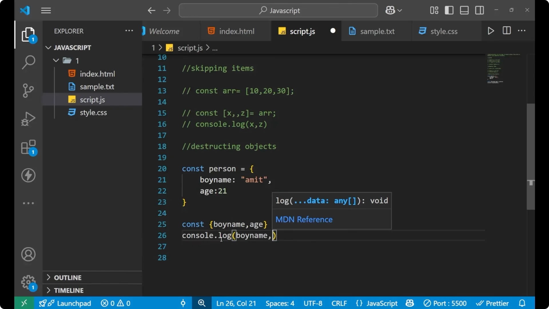 Master JavaScript Destructuring: Arrays & Objects Explained  23