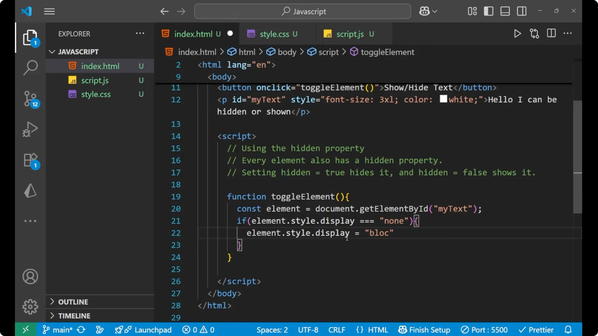 Master JavaScript Toggle: Show or Hide Elements Easily  12