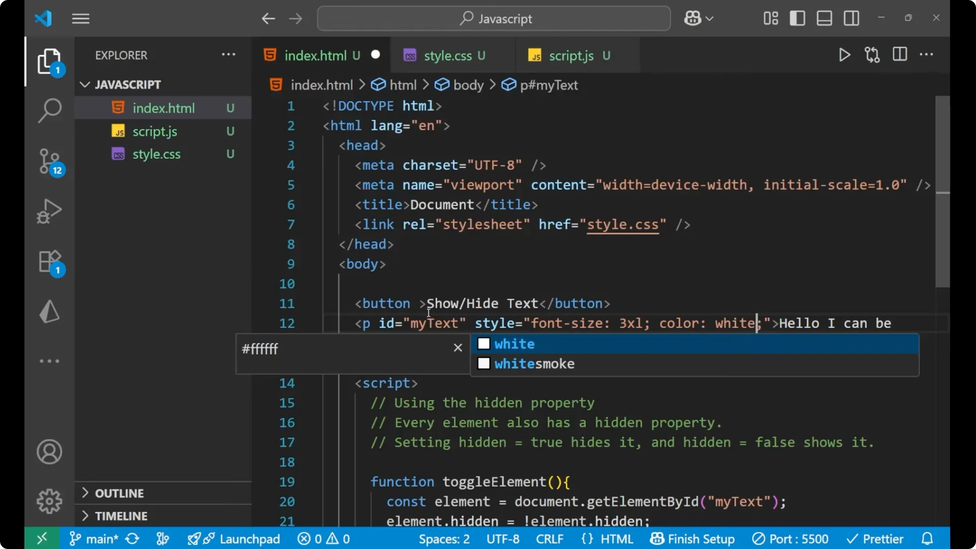 Master JavaScript Toggle: Show or Hide Elements Easily  7