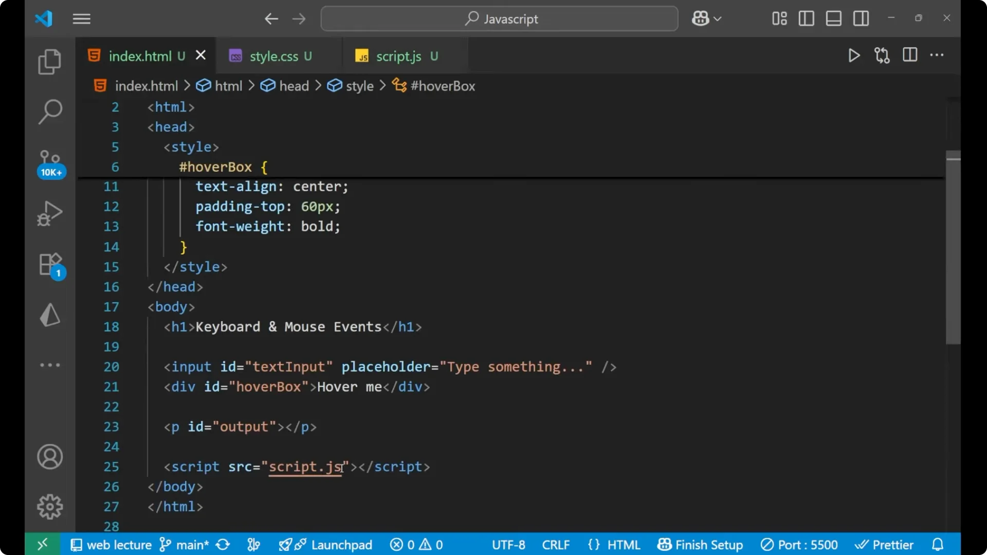 Master Keyboard and Mouse Events in JavaScript: A Practical Guide screenshot 11