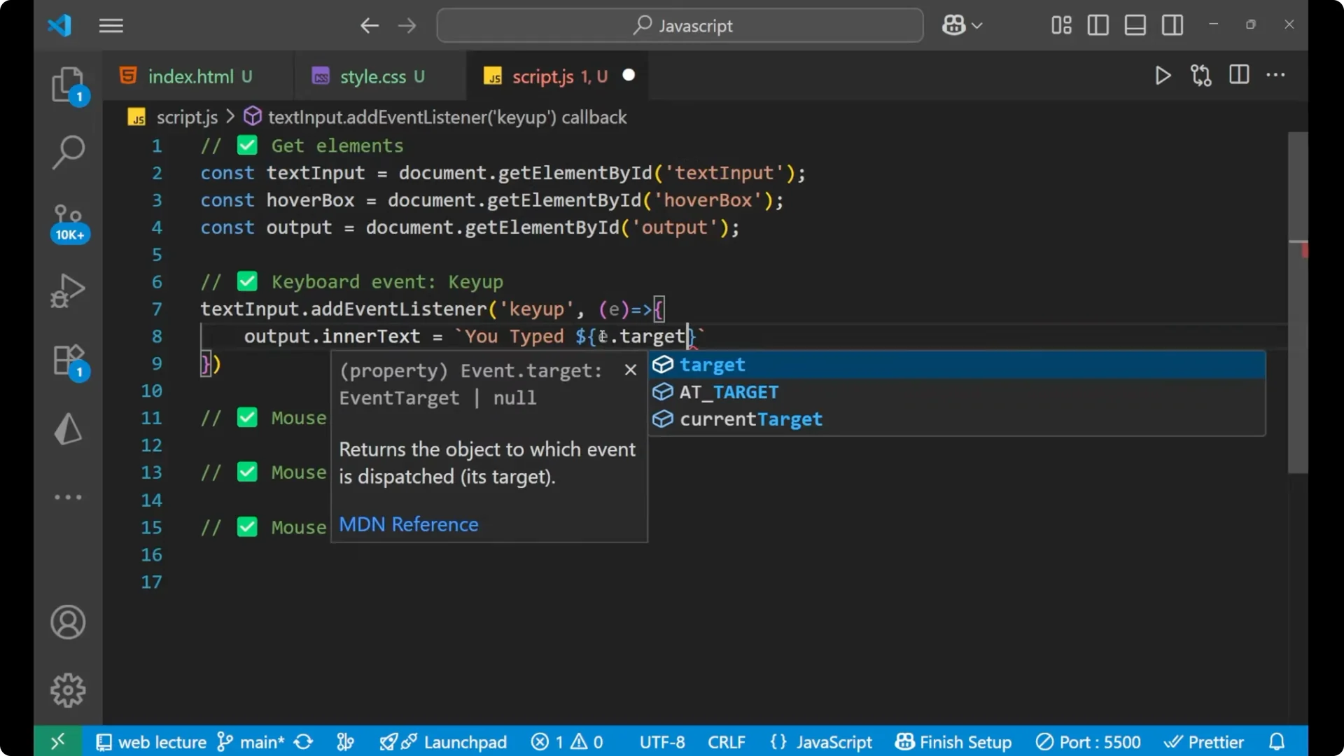 Master Keyboard and Mouse Events in JavaScript: A Practical Guide screenshot 16