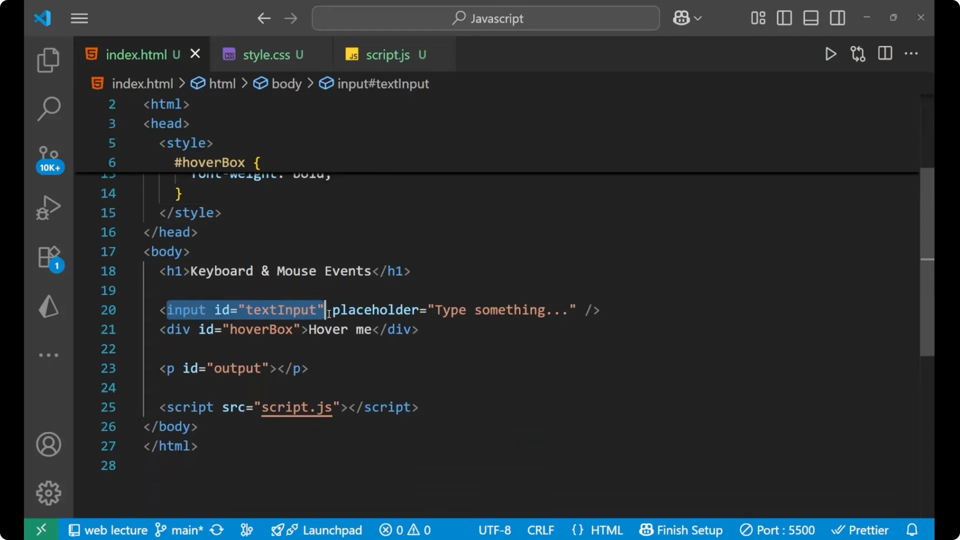 Master Keyboard and Mouse Events in JavaScript: A Practical Guide screenshot 2