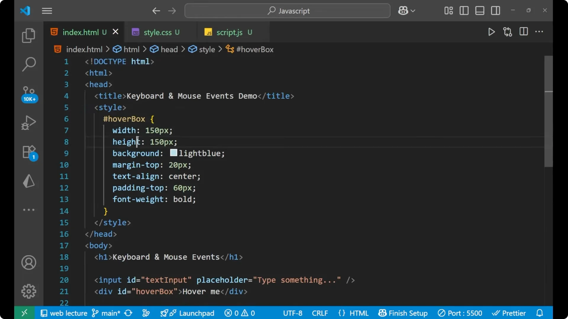 Master Keyboard and Mouse Events in JavaScript: A Practical Guide screenshot 5