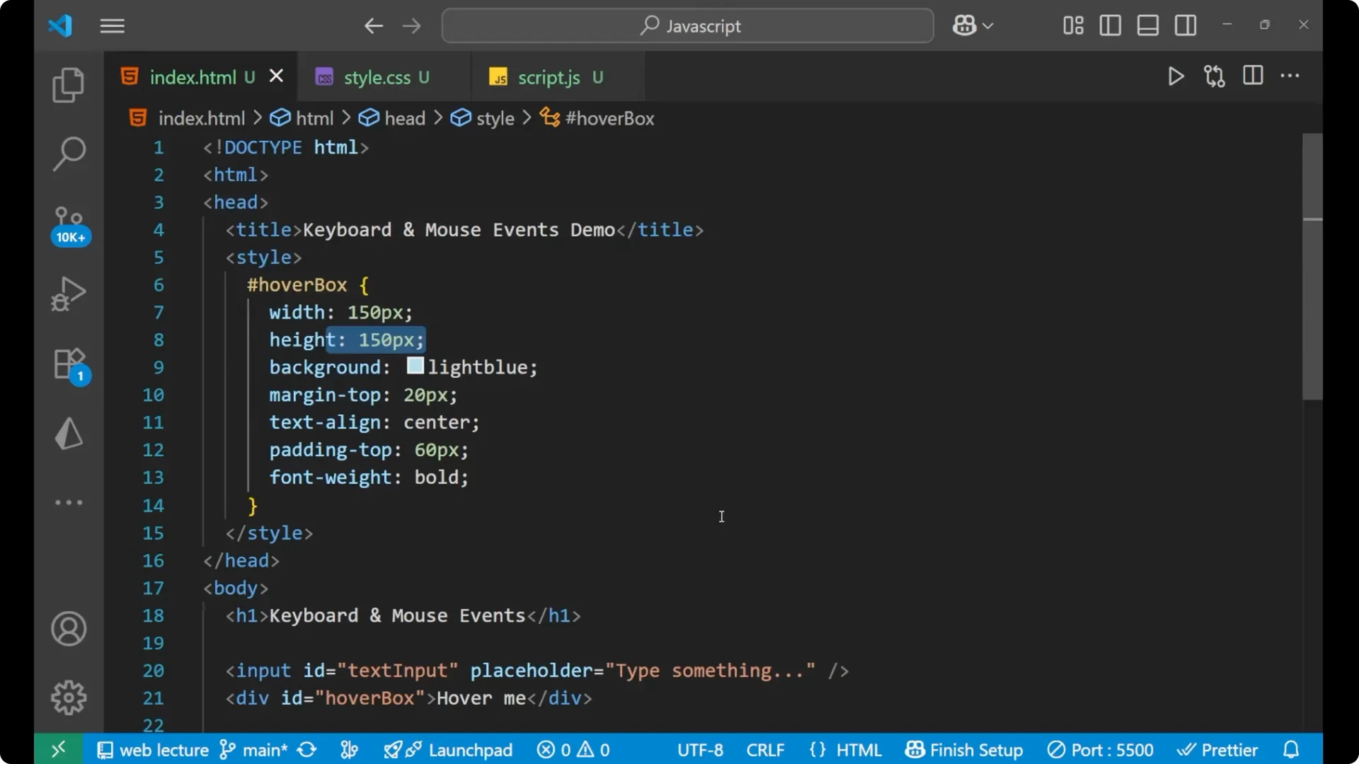 Master Keyboard and Mouse Events in JavaScript: A Practical Guide screenshot 7