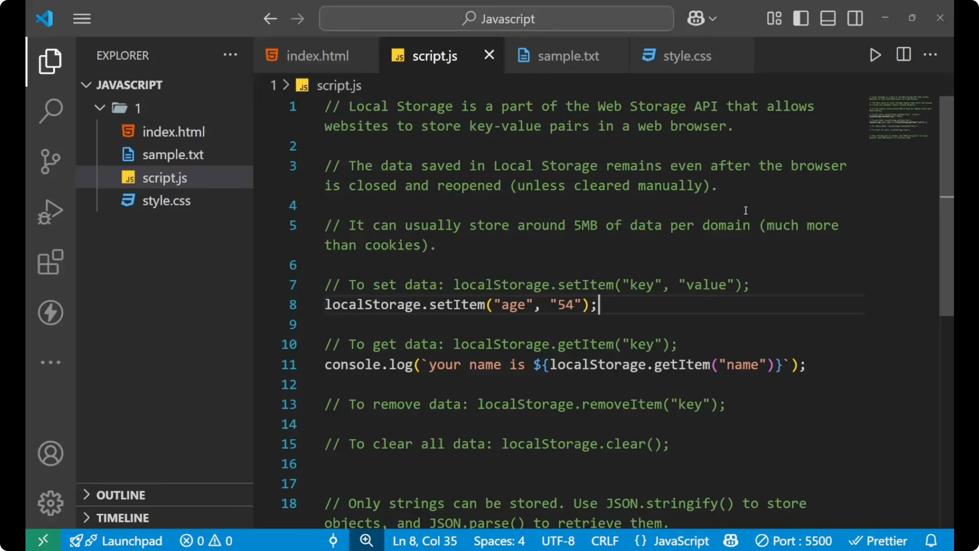 Master Local Storage in JavaScript: Save and Retrieve Data Easily  8