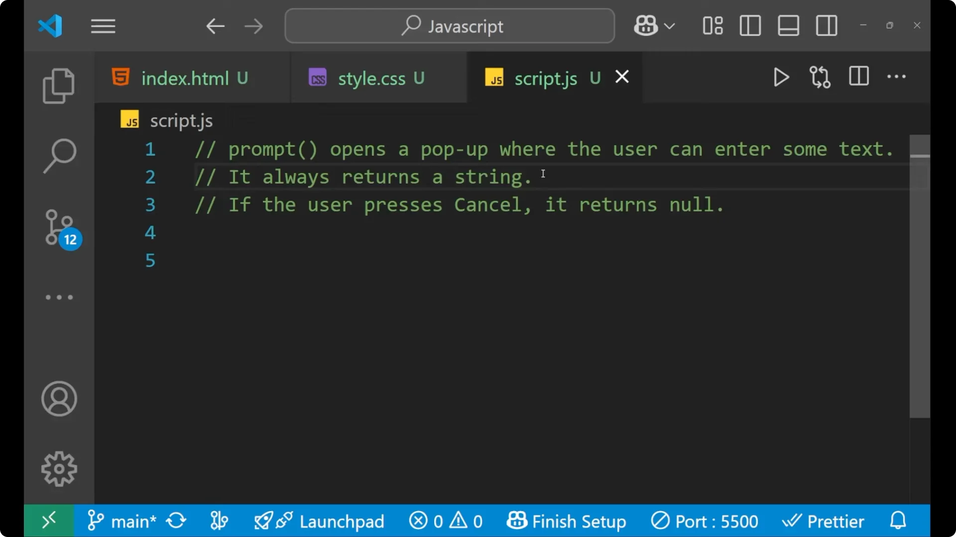 Mastering JavaScript Prompts: Capture User Input with Examples 1