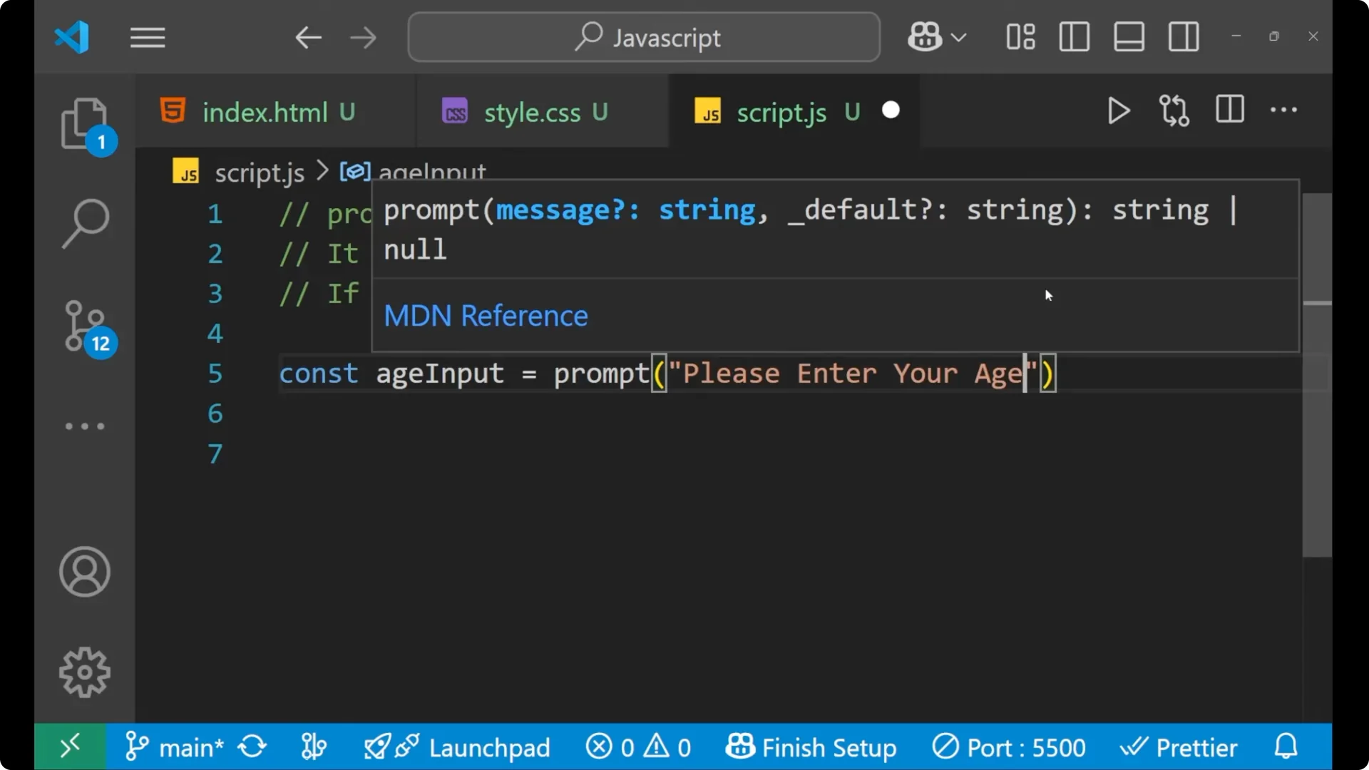Mastering JavaScript Prompts: Capture User Input with Examples 4