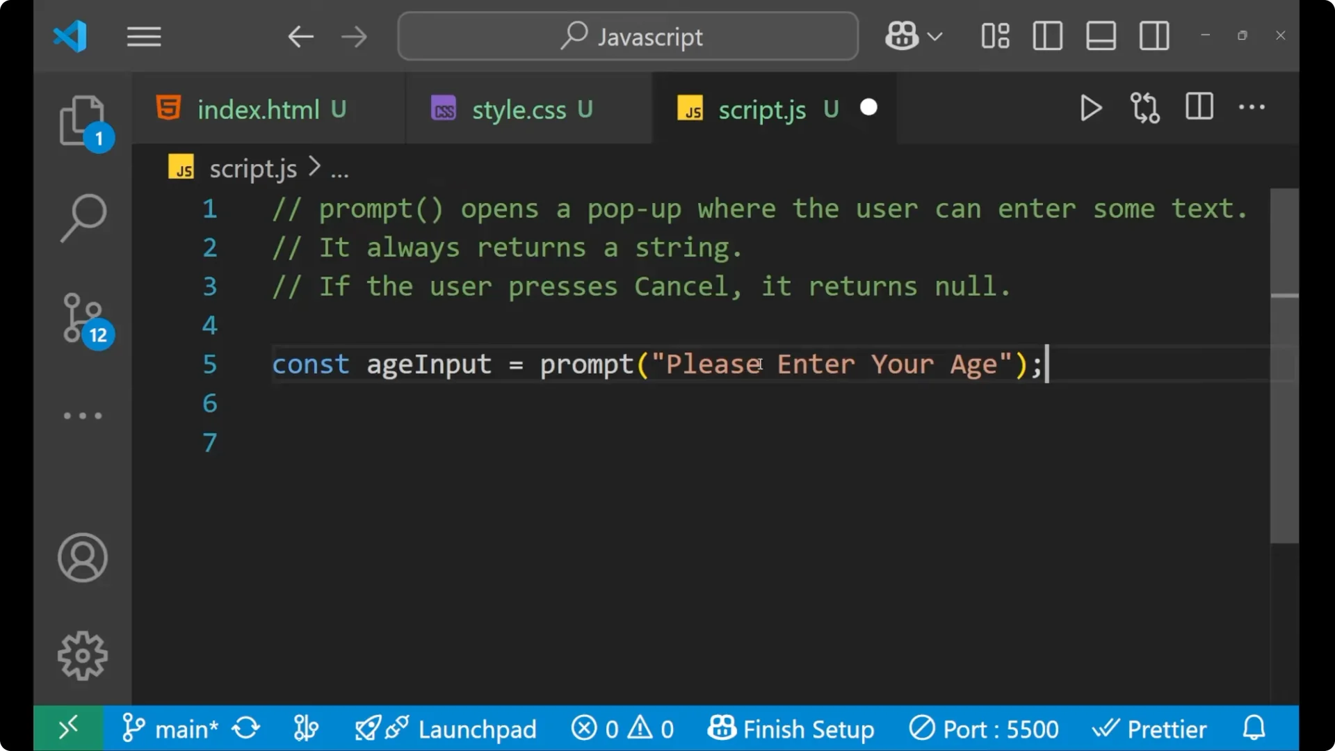 Mastering JavaScript Prompts: Capture User Input with Examples 5