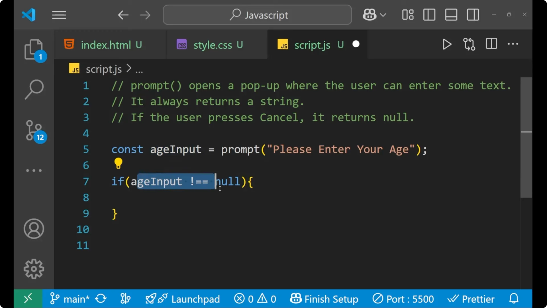 Mastering JavaScript Prompts: Capture User Input with Examples 6