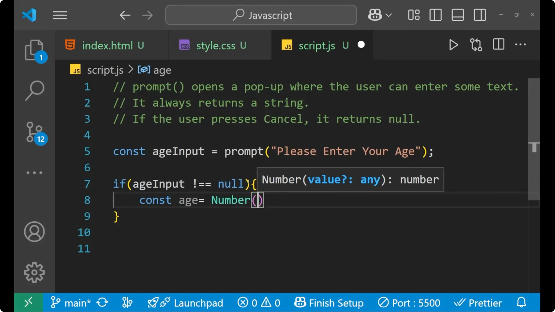 Mastering JavaScript Prompts: Capture User Input with Examples 7