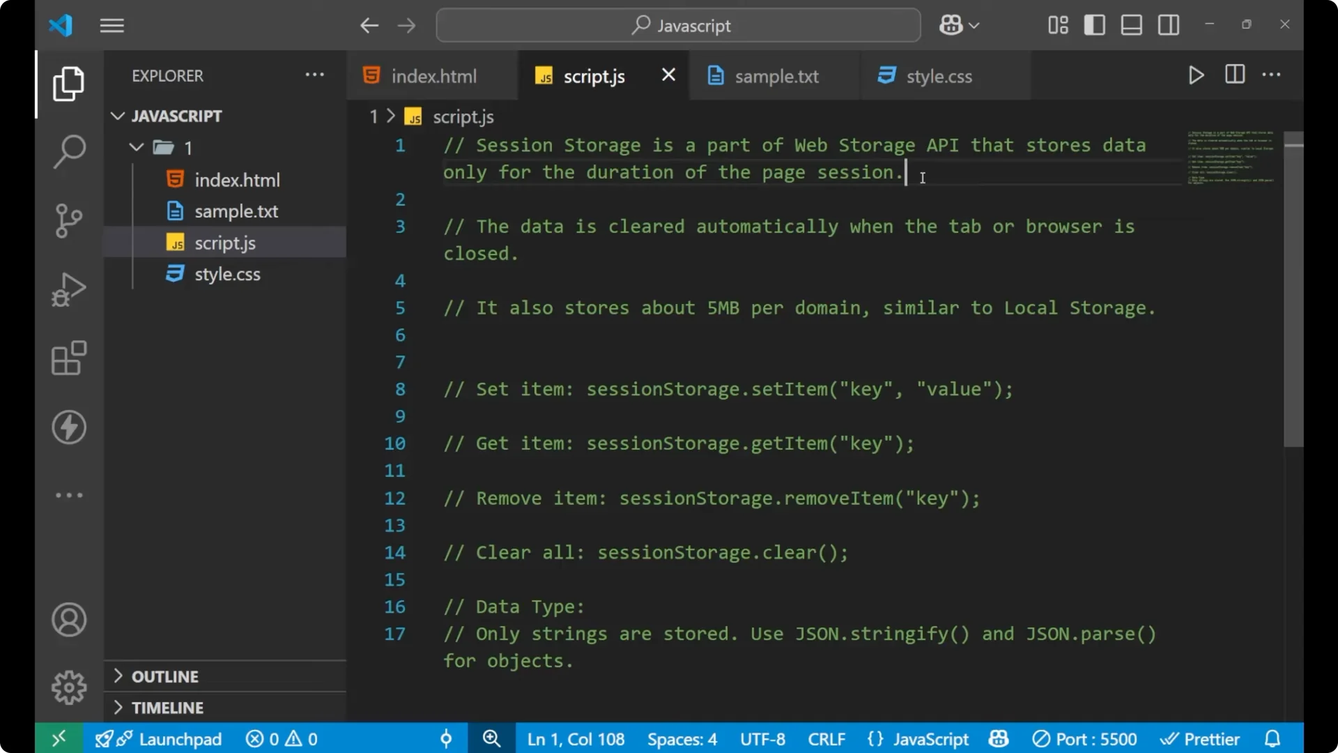 Mastering Session Storage in JavaScript: Store Temporary Browser Data  1