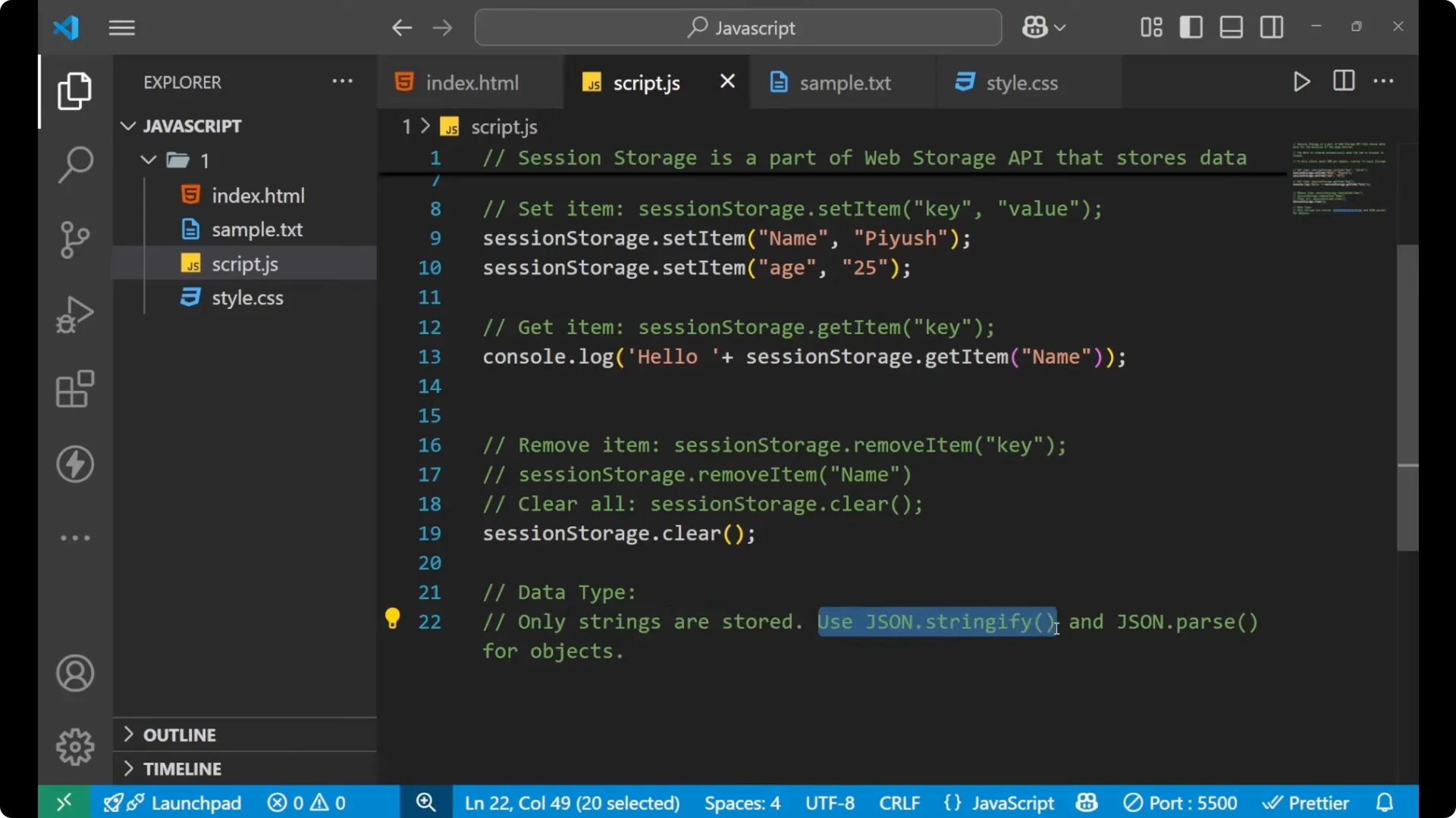 Mastering Session Storage in JavaScript: Store Temporary Browser Data  11