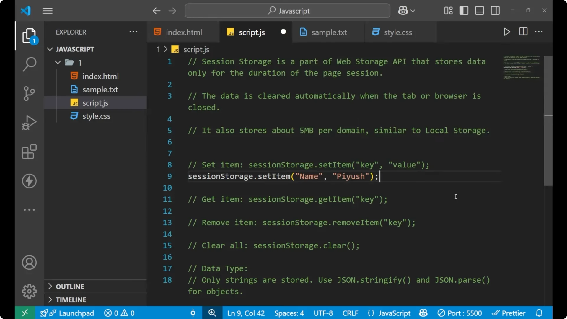 Mastering Session Storage in JavaScript: Store Temporary Browser Data  3