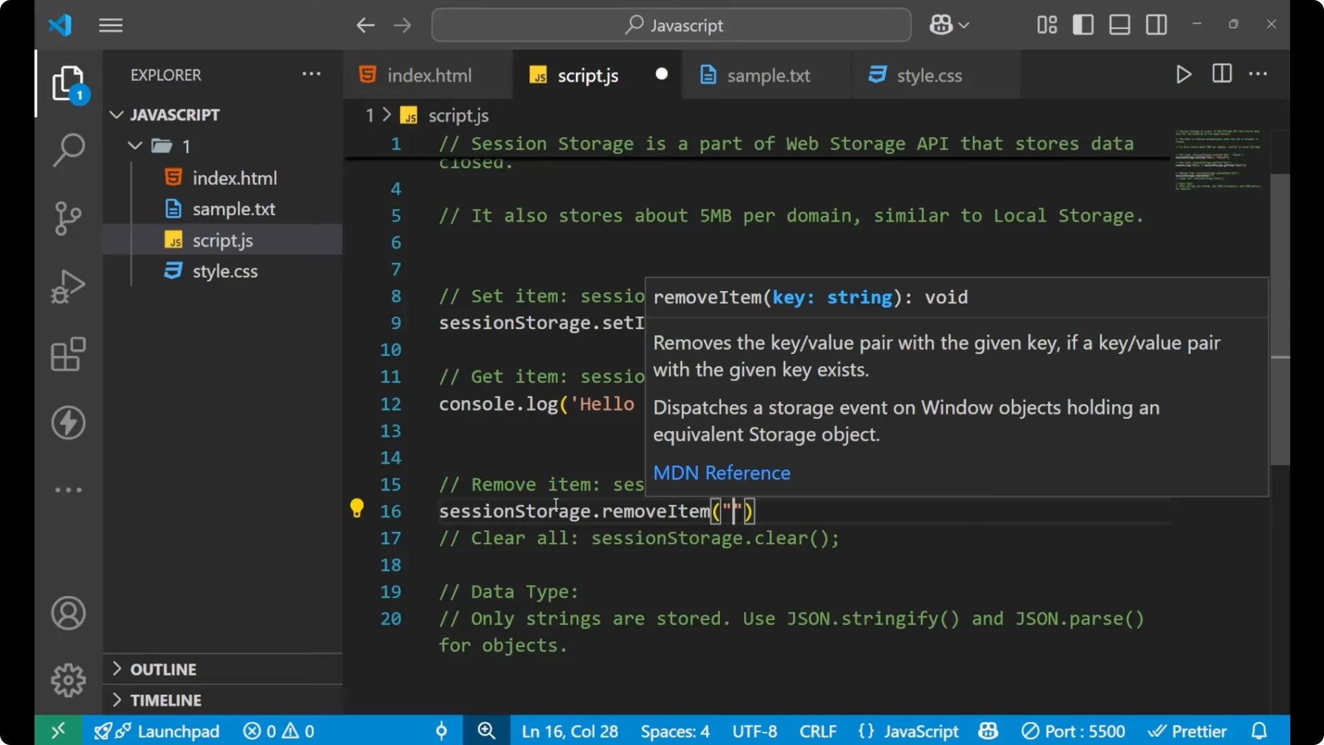 Mastering Session Storage in JavaScript: Store Temporary Browser Data  7