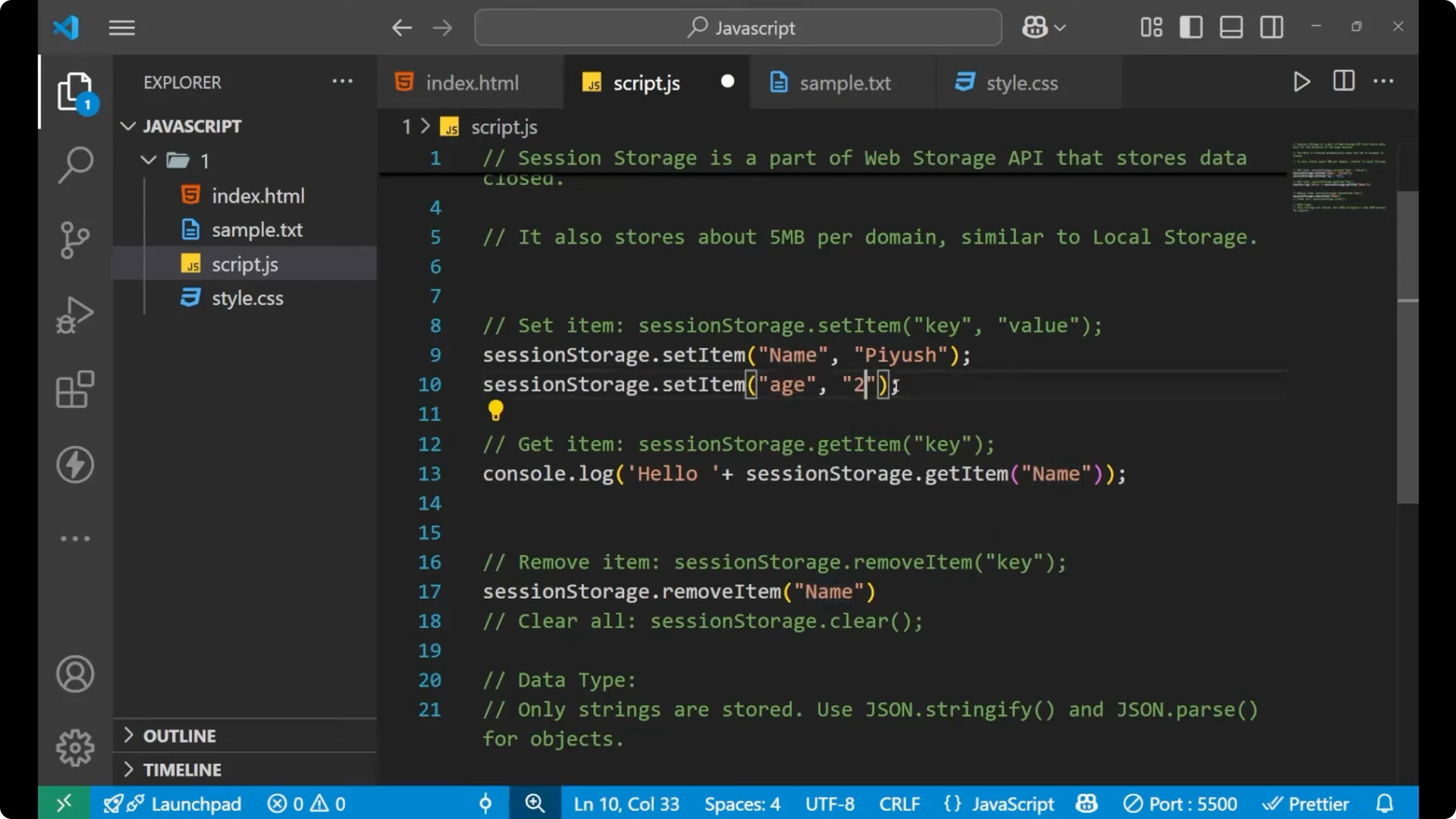 Mastering Session Storage in JavaScript: Store Temporary Browser Data  8