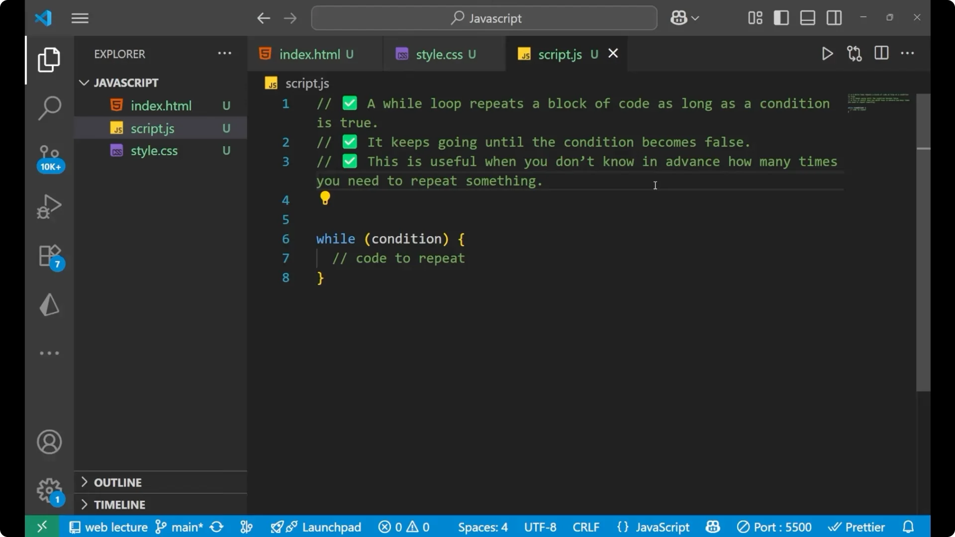 Mastering While Loops in JavaScript: A Beginner’s Guide screenshot 2