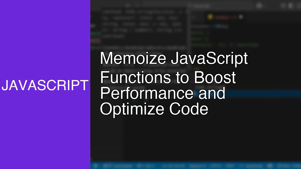 Memoize JavaScript Functions to Boost Performance and Optimize Code - Featured Image