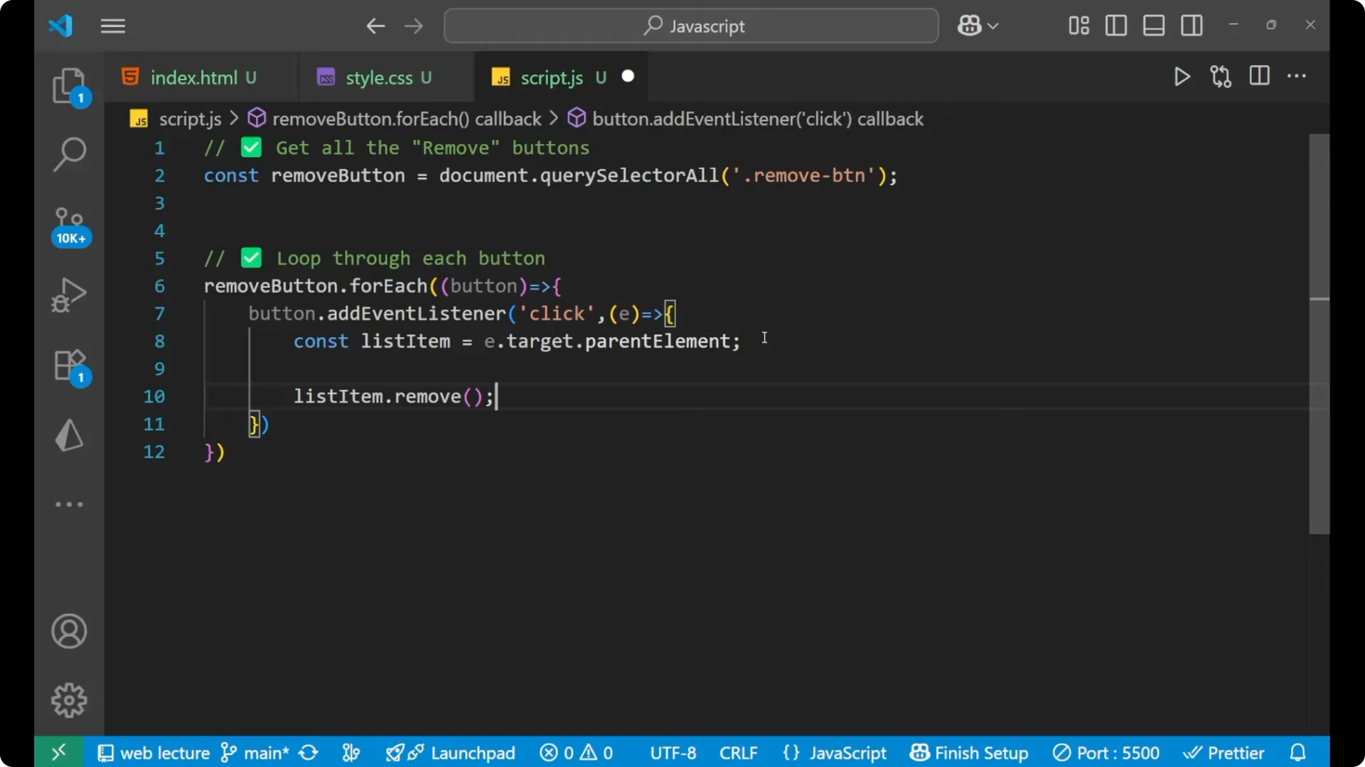 Simple Ways to Remove DOM Elements Dynamically with Vanilla JS screenshot 12