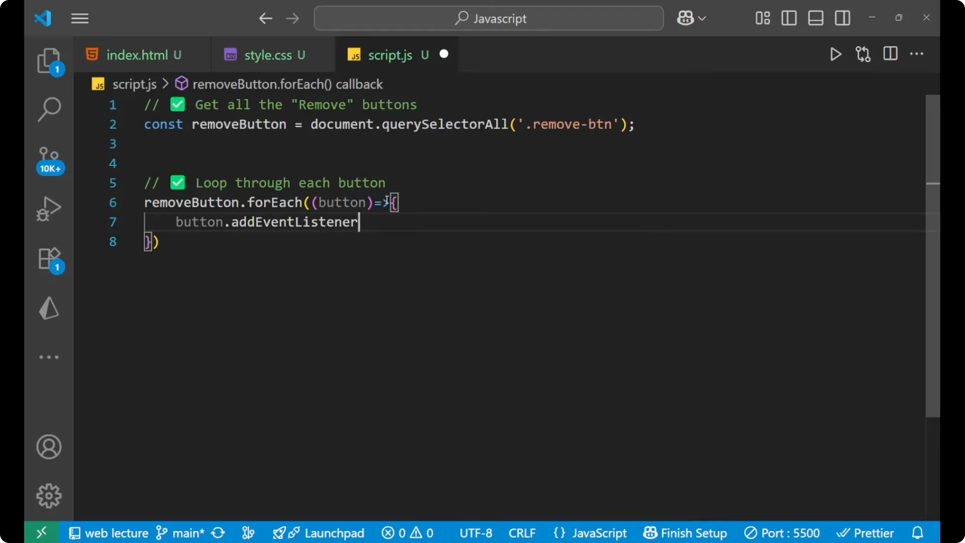Simple Ways to Remove DOM Elements Dynamically with Vanilla JS screenshot 6